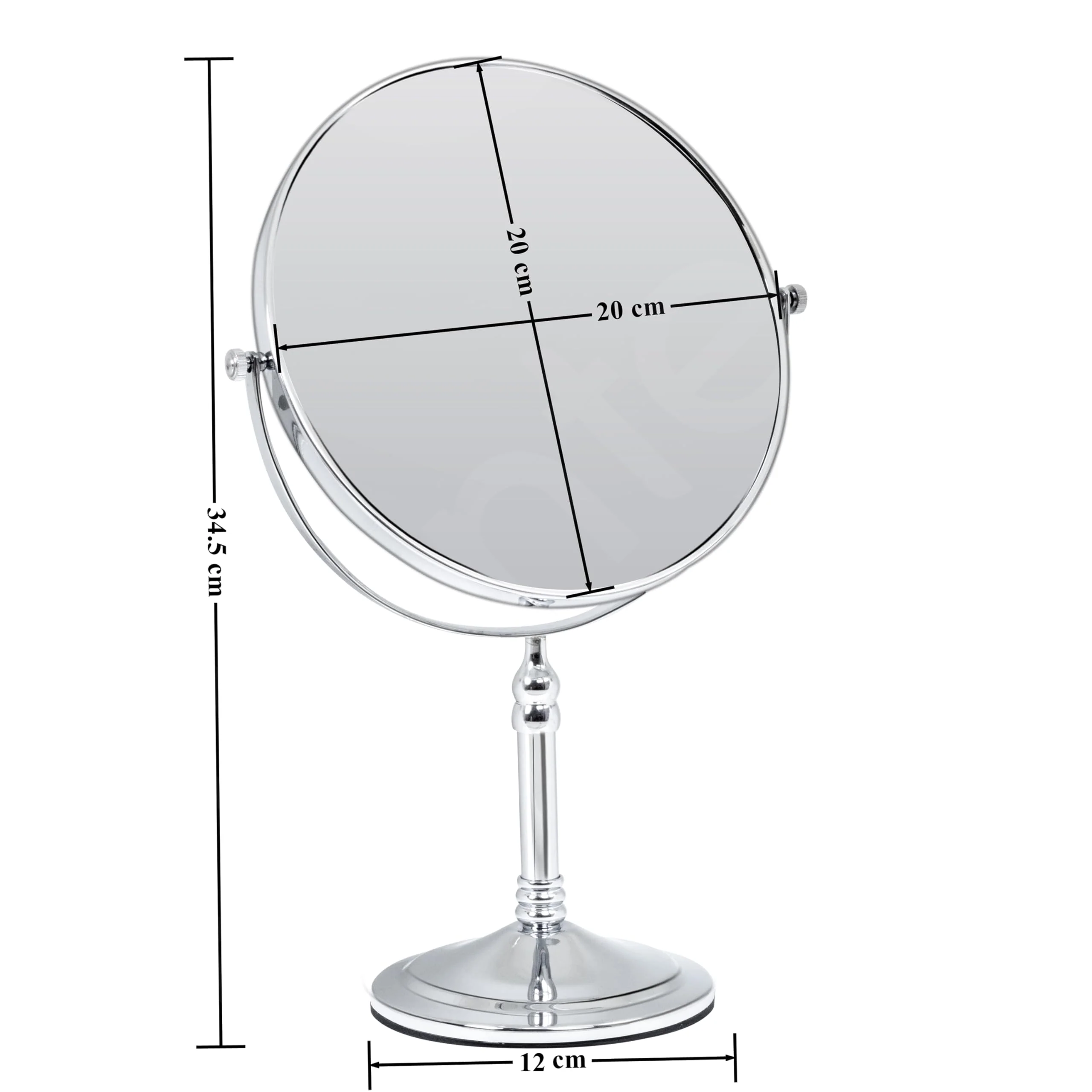Plantex Premium Brass Magnifying Mirror/Dual Side Makeup Mirror with 5x/1x Magnification/Tabletop Vanity Hand Mirrors Stand (8 Inch-Chrome/Tabletop) - Image 5