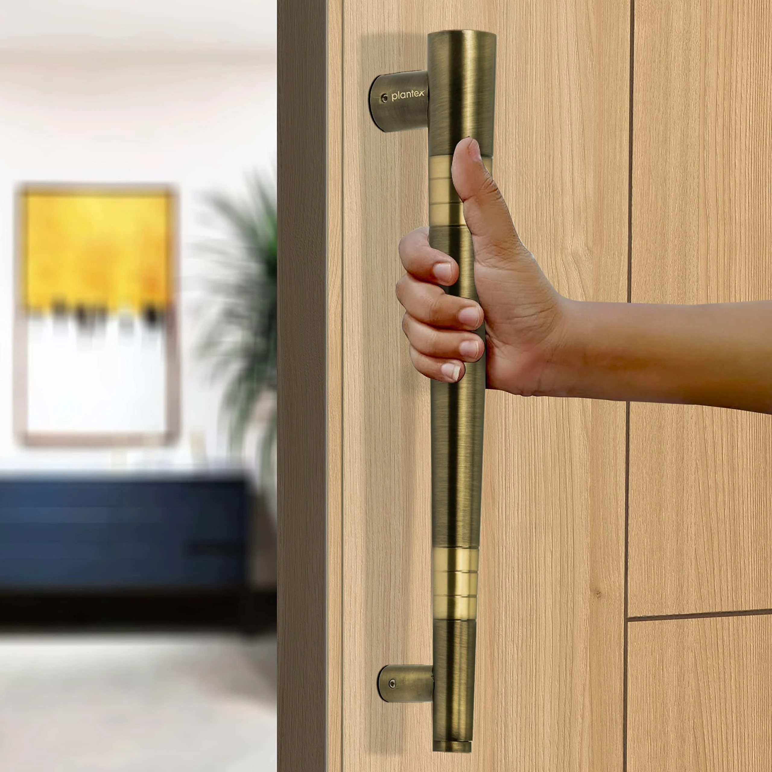 Plantex Premium Door Handle/Main Door Handle/14 Inch Door Handle for Main Door/Pull Push Door Handle – Pack of 1 (306 Brass Antique Finish) - 3 Years Warranty - Image 6