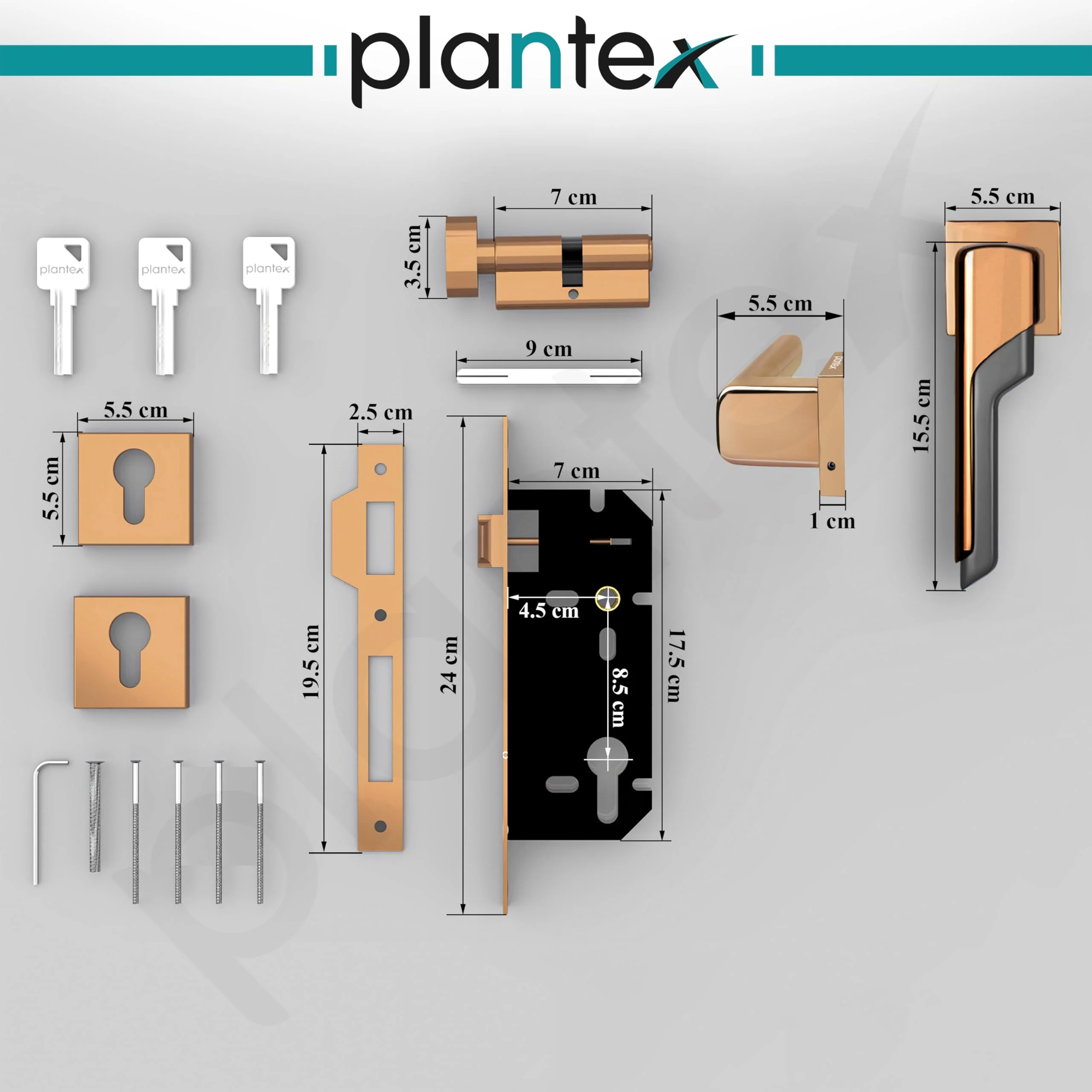 Plantex Premium Door Lock with 3 Years of Warranty/Main Door Lock for Home/Mortise Lock Set for Home (7093 - Pvd Choco & Satin Black Matt) - Image 3