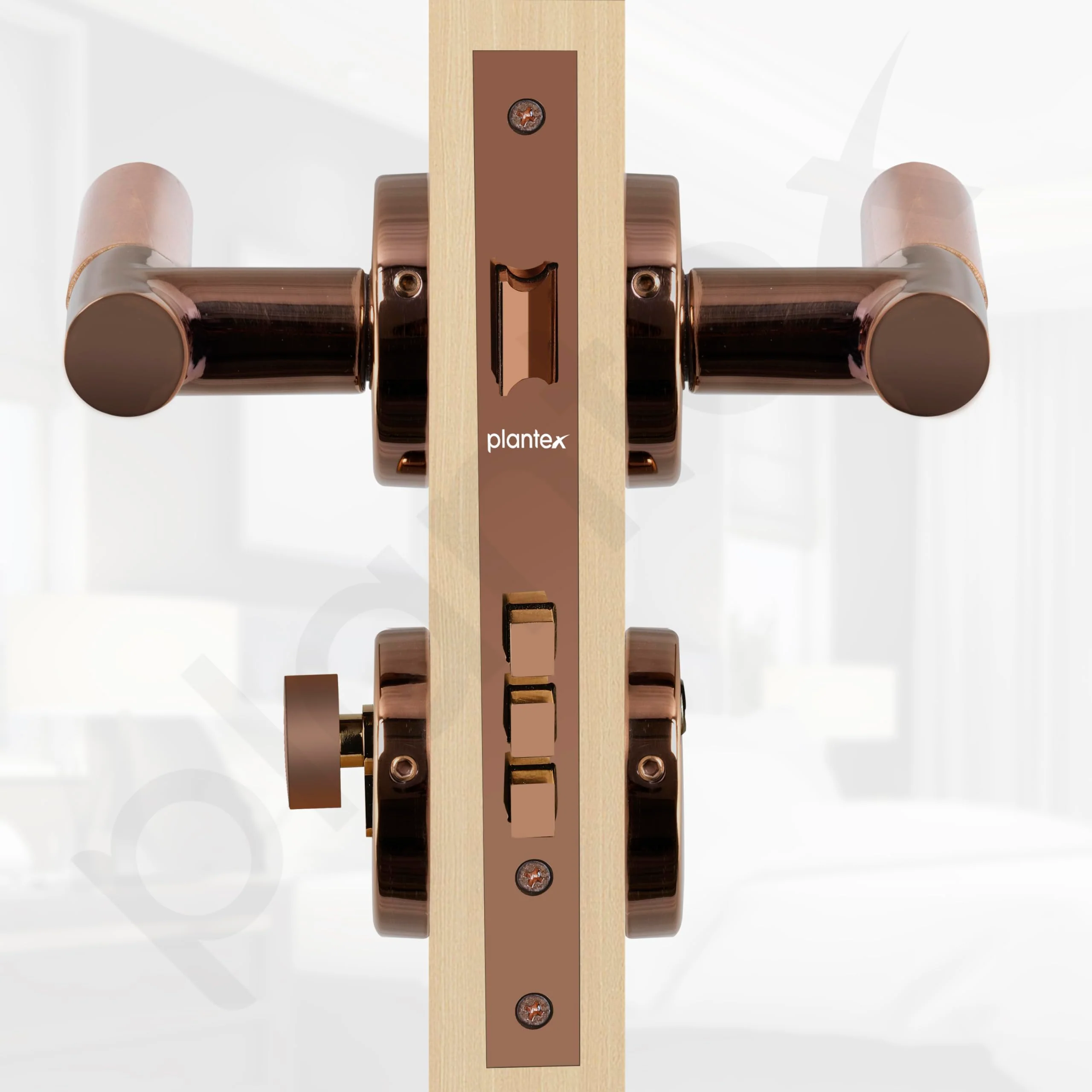 Plantex Premium Door Lock with 3 Years of Warranty - Main Door Lock Set (PVD Rose Gold & Wood Finish) - Image 6