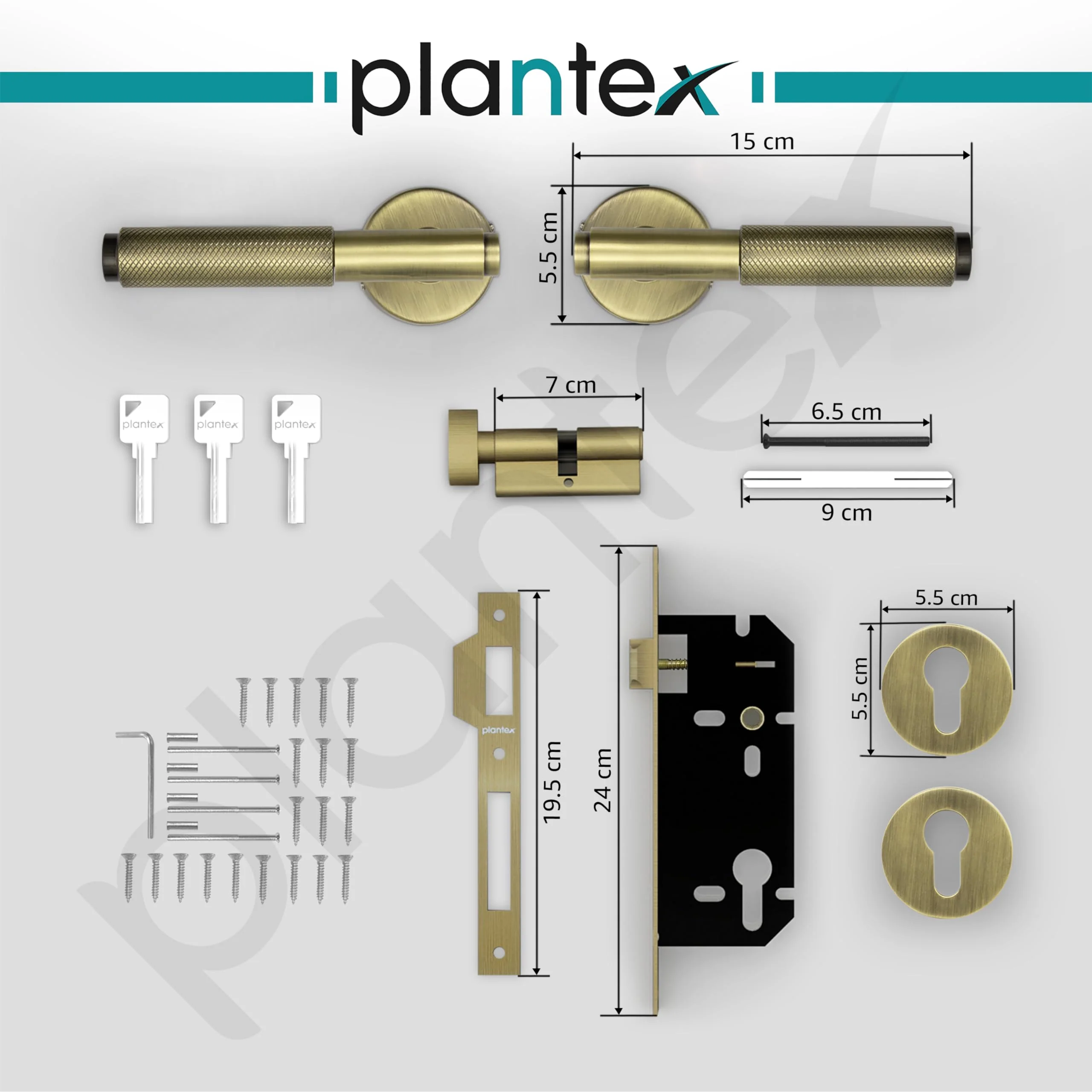 Plantex Premium Door Lock with 3 Years of Warranty/Mortise Lock for Home - Main Door Lock Set (Brass Antique) - Image 3