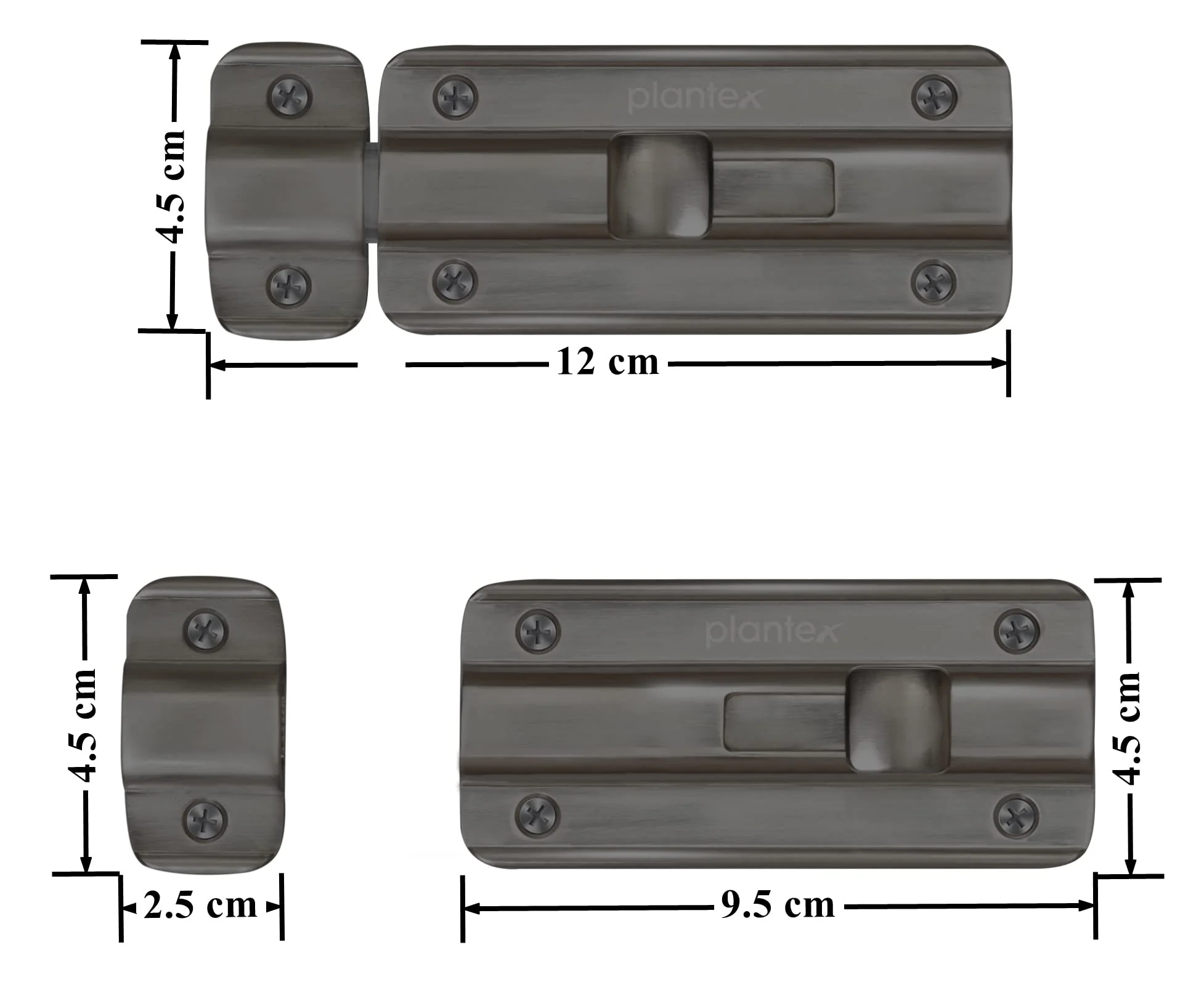 Plantex Premium Heavy Duty Door Stopper/Door Lock Latch for Home and Office Doors - Pack of 1 (Satin Black-Matt) - Image 3