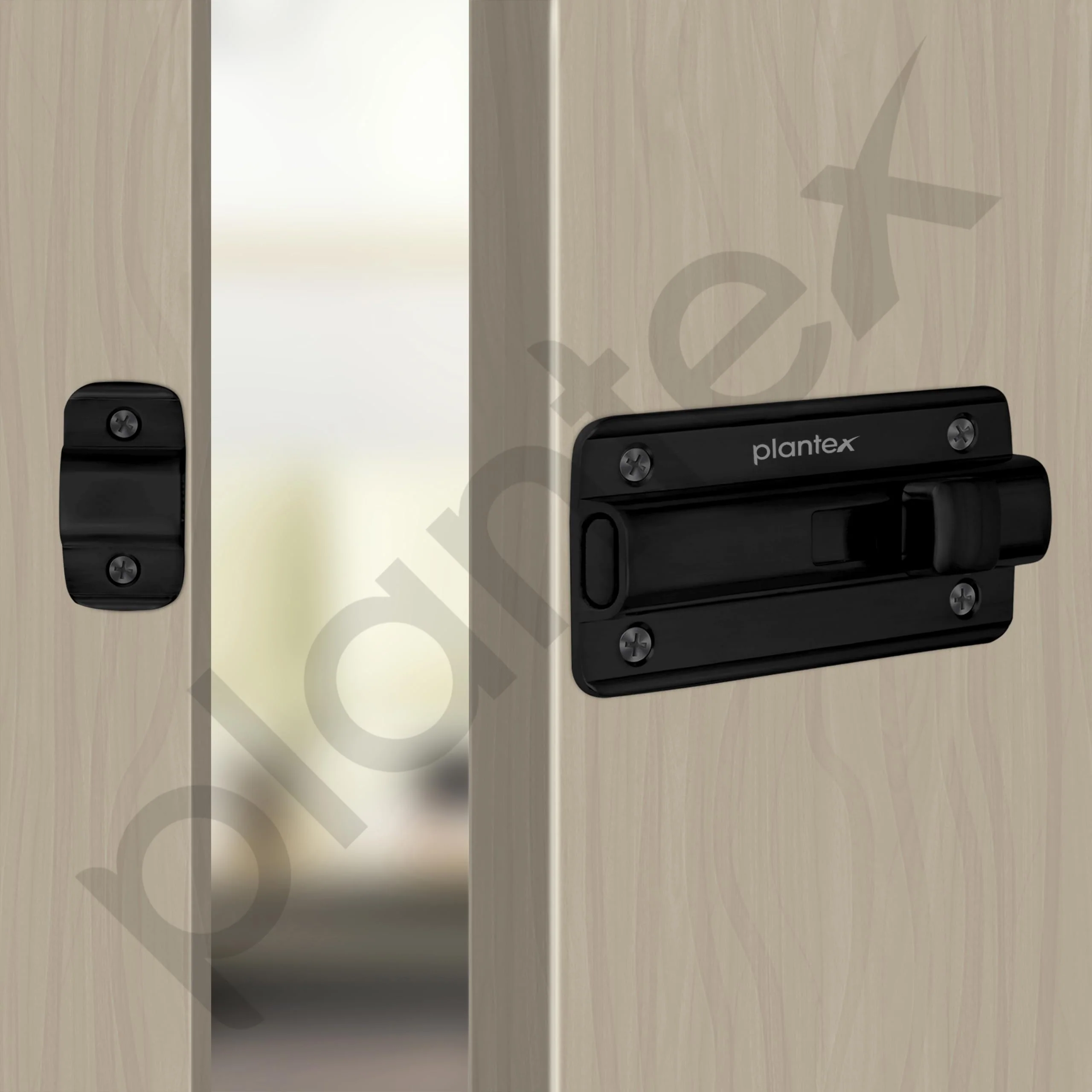 Plantex Premium Heavy Duty Door Stopper/Door Lock Latch for Home and Office Doors - Pack of 2 (Z-Black) - Image 6