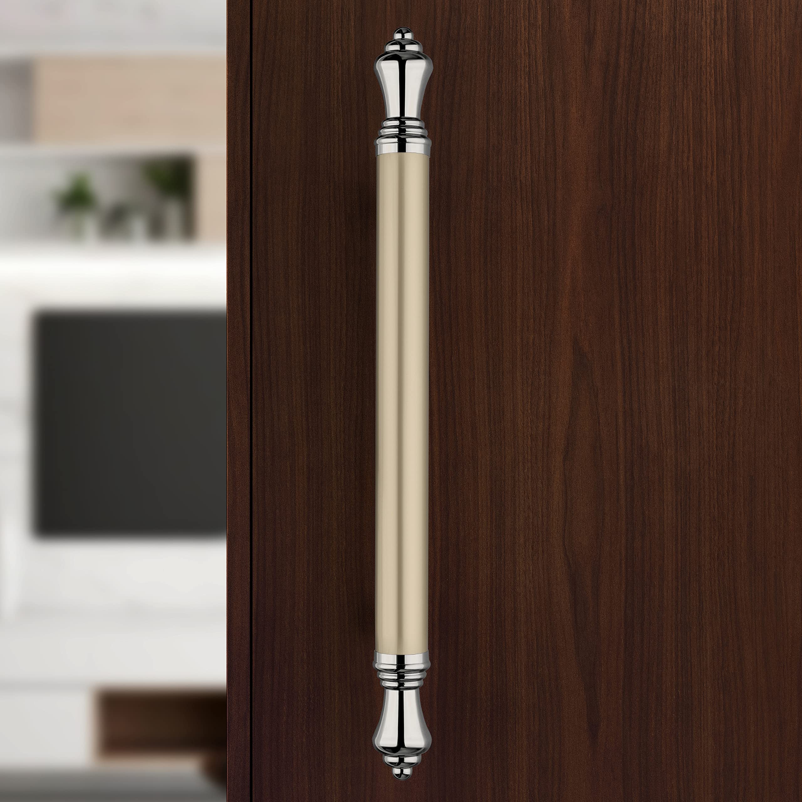 Plantex Premium Main Door Handle/14 Inch Door Handle/Pull-Push Door Handle for Glass/Wooden Door- Pack of 1 (Satin White-Chrome Finish) - 3 Years Warranty - Image 5