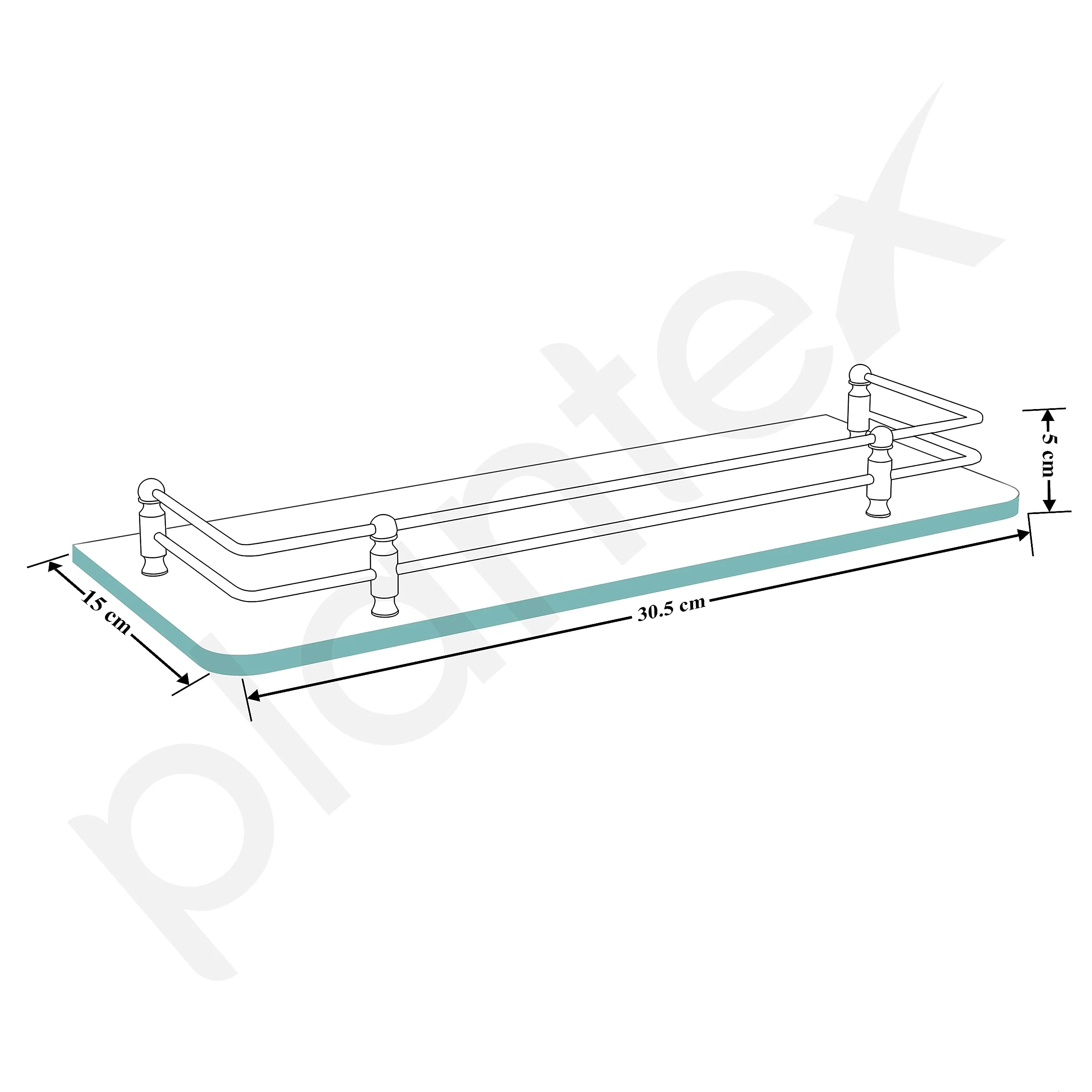 Plantex Premium Transparent Glass Shelf for Living Room/Kitchen/Bathroom Glass Shelf/Bathroom Accessories Set/Kitchen Organizer - (Polished 12x6 -Pack of 1) - Image 3
