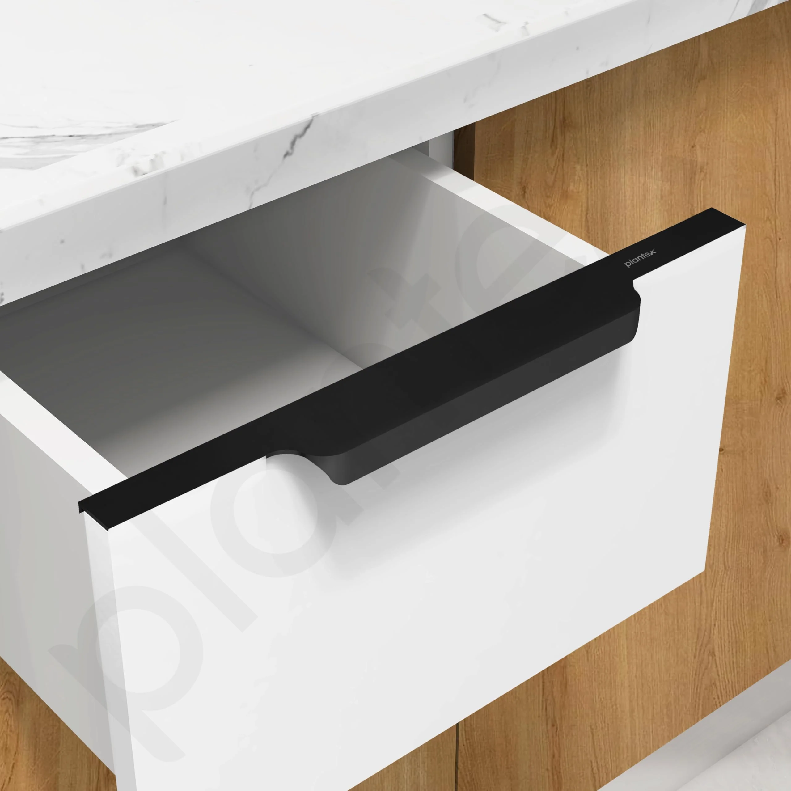 Plantex Profile Handle for Kitchen Cabinet/12 Inch Alluminium Drawer Profile Handle/Wardrobe Pull Handle for Home/Office/Hotel - Pack of 2 (Black) - Image 2
