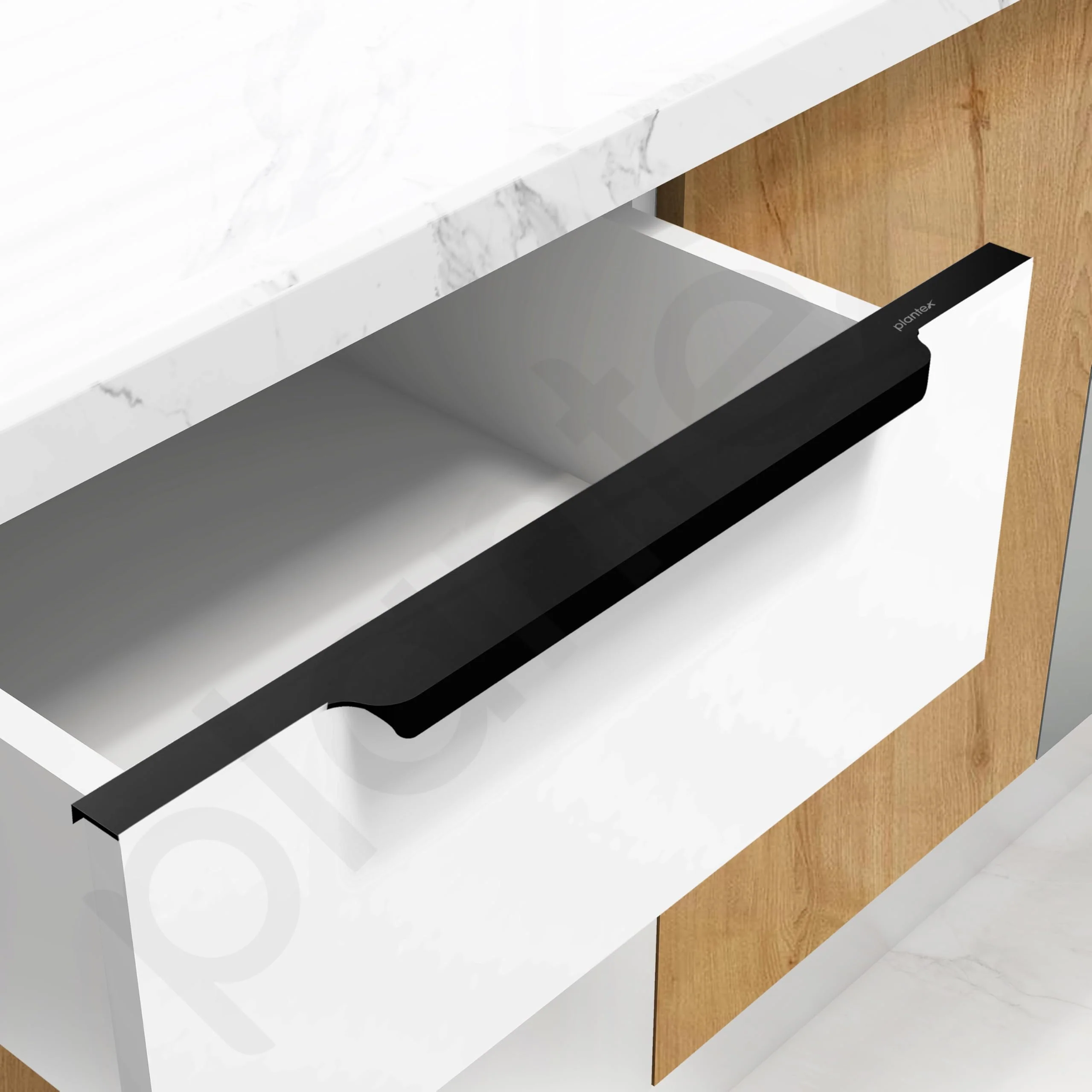 Plantex Profile Handle for Kitchen Cabinet/20 Inch Alluminium Drawer Profile Handle/Wardrobe Pull Handle for Home/Office/Hotel - Pack of 2 (Black) - Image 2