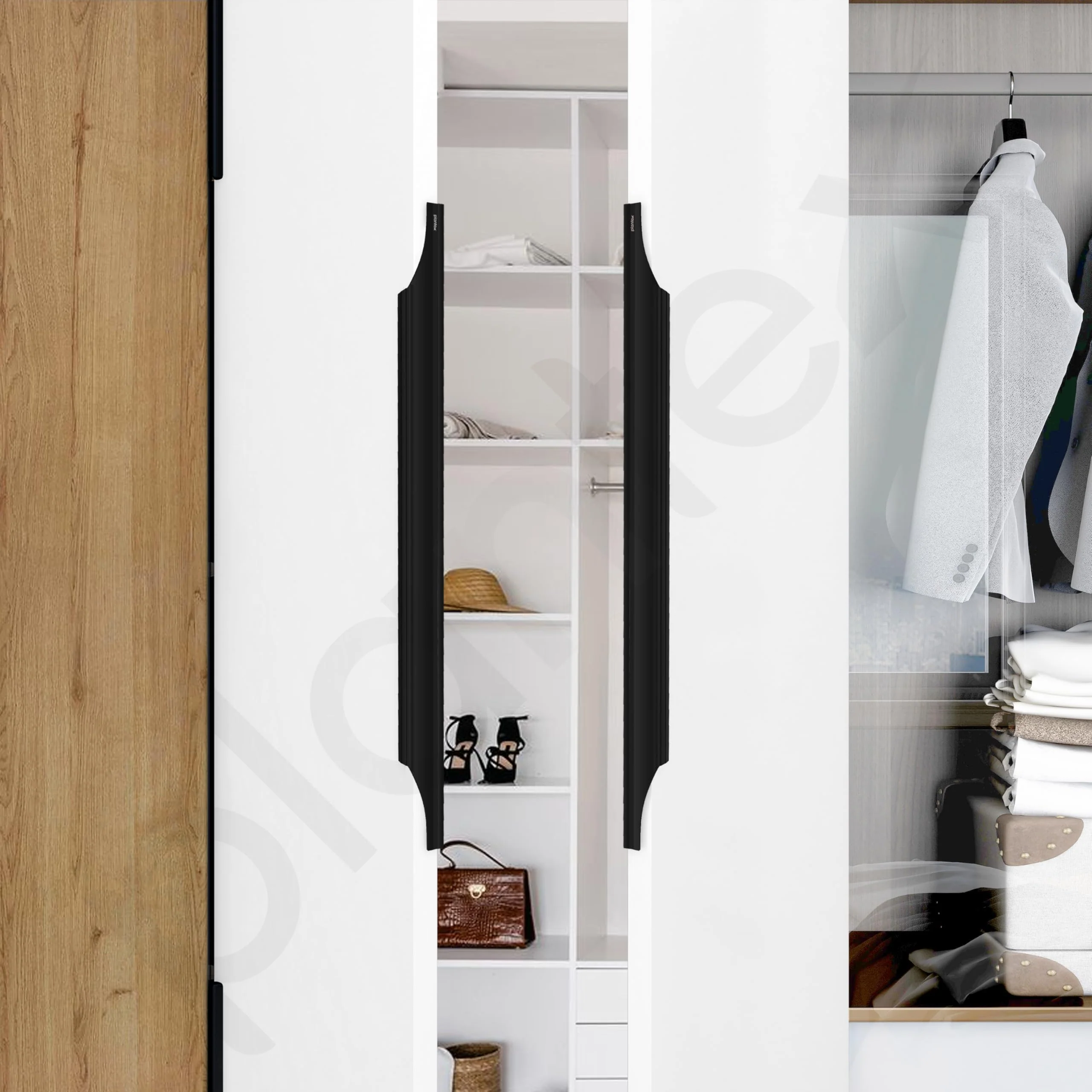 Plantex Profile Handle for Kitchen Cabinet/24 Inch Alluminium Drawer Profile Handle/Wardrobe Pull Handle for Home/Office/Hotel - Pack of 2 (Black) - Image 5