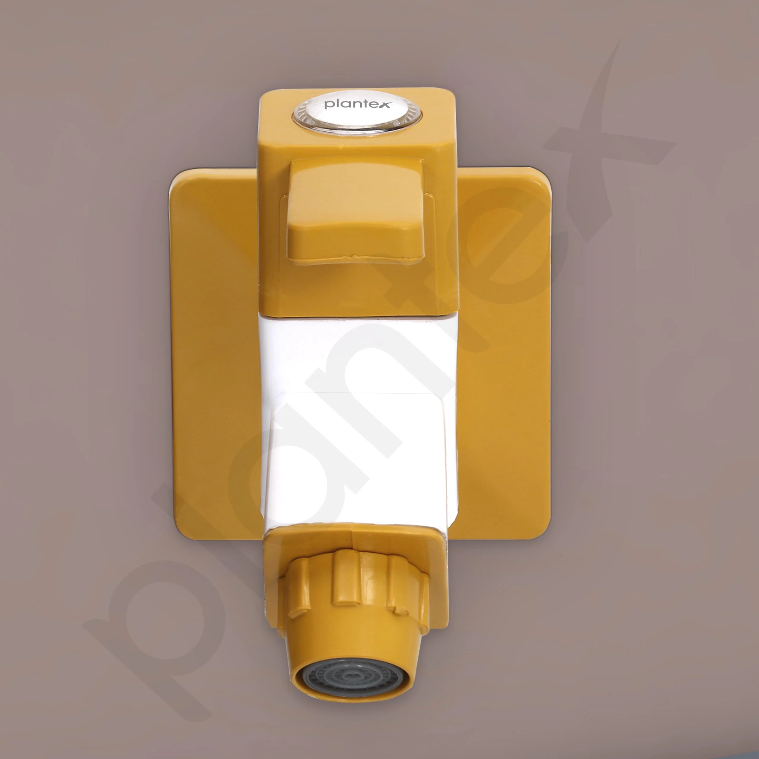 Plantex PTMT EDS-121 Single Lever Bib Cock for Bathroom with Water Saving Nozzle Attachment/Bib Tap with Plastic Wall Flange & Teflon Tape (Yellow and White) - Image 4