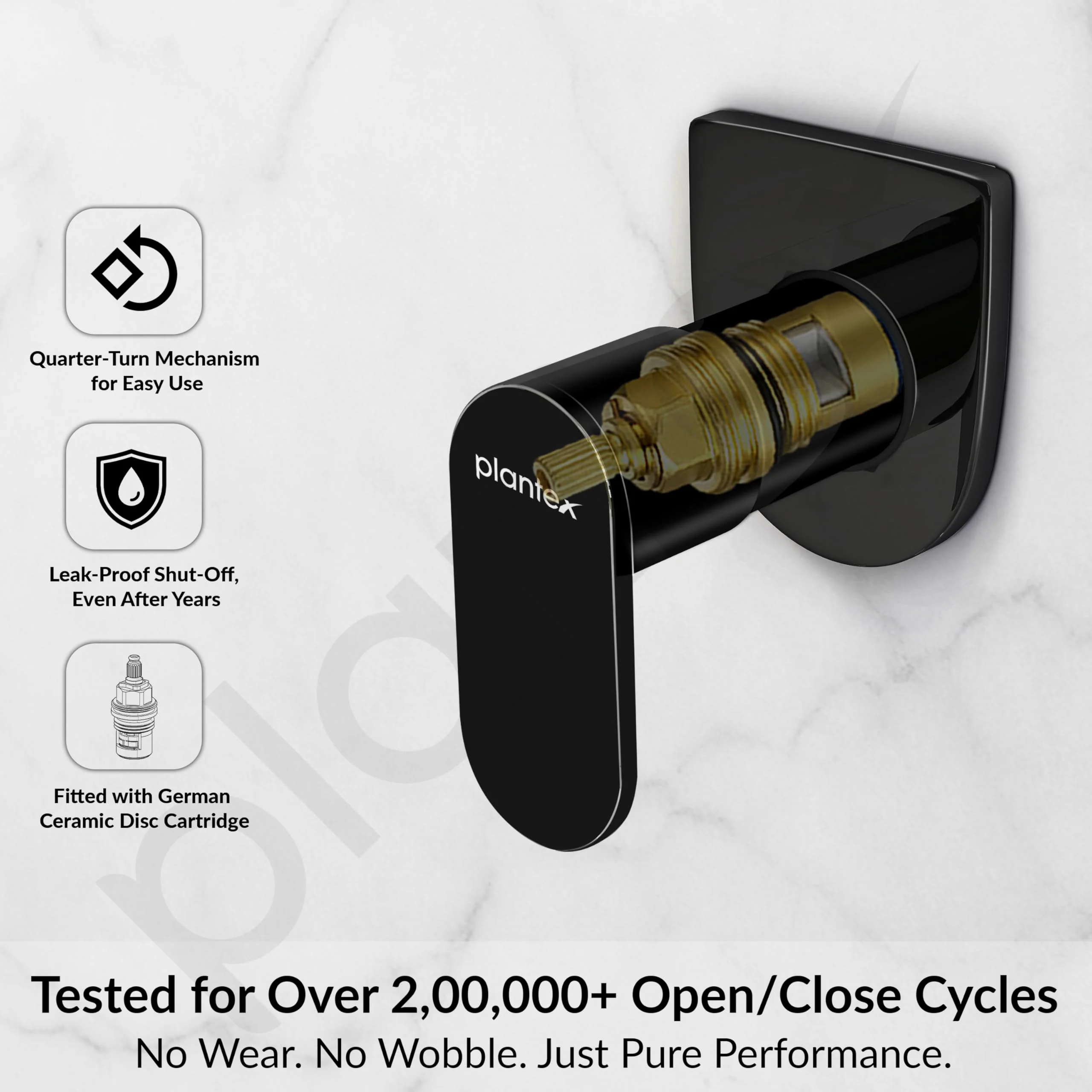 Plantex Pure Brass 25 mm Urinal Flush Valve with Teflon Tape & Wall Flange -7 Year Warranty (ORN-220-PVD Black) - Image 3