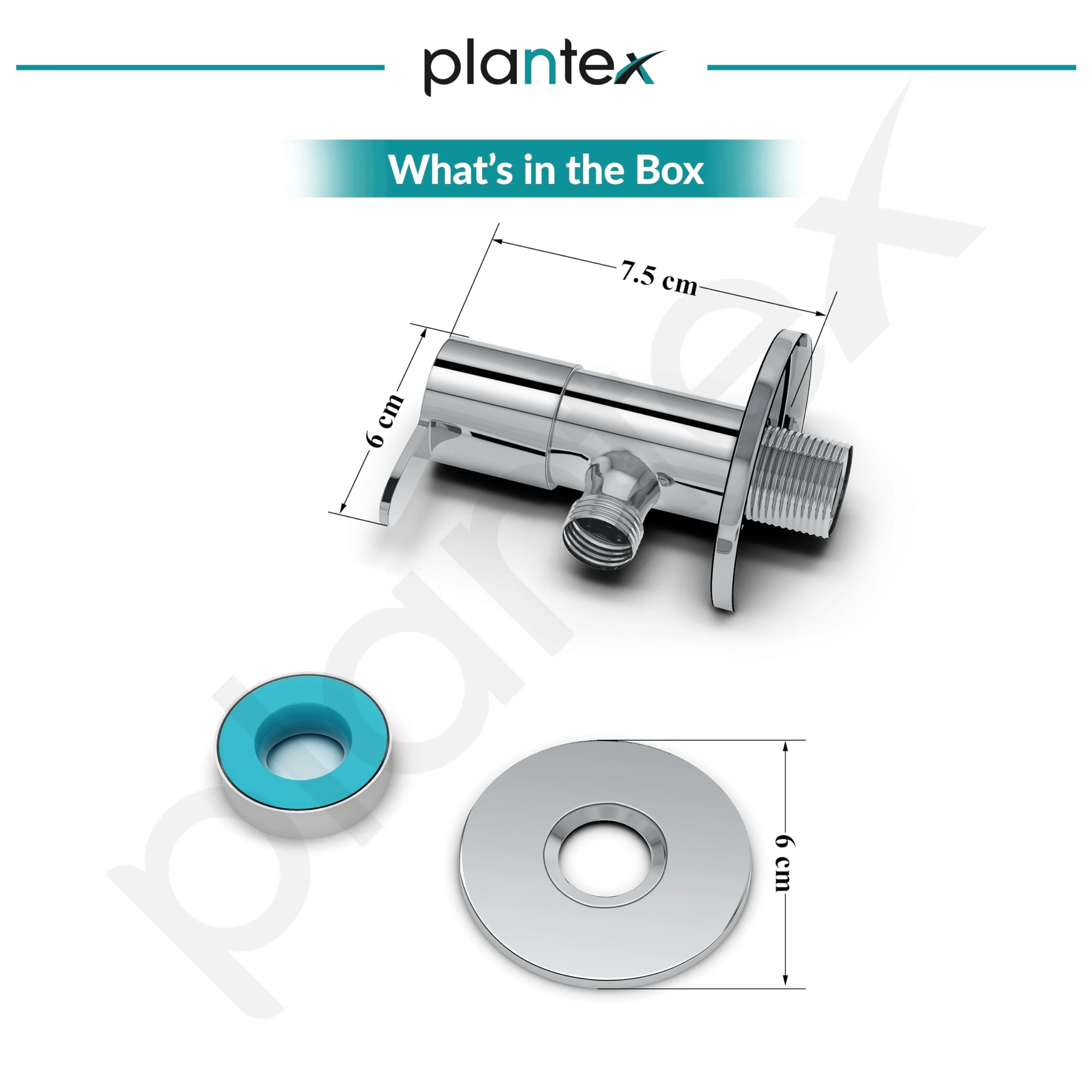Plantex Pure Brass Angle Valve with Brass Wall Flange & Teflon Tape for Bathroom/Kitchen/Wash Basin- [FLO-805-Pack of 2-Chrome] - Image 3