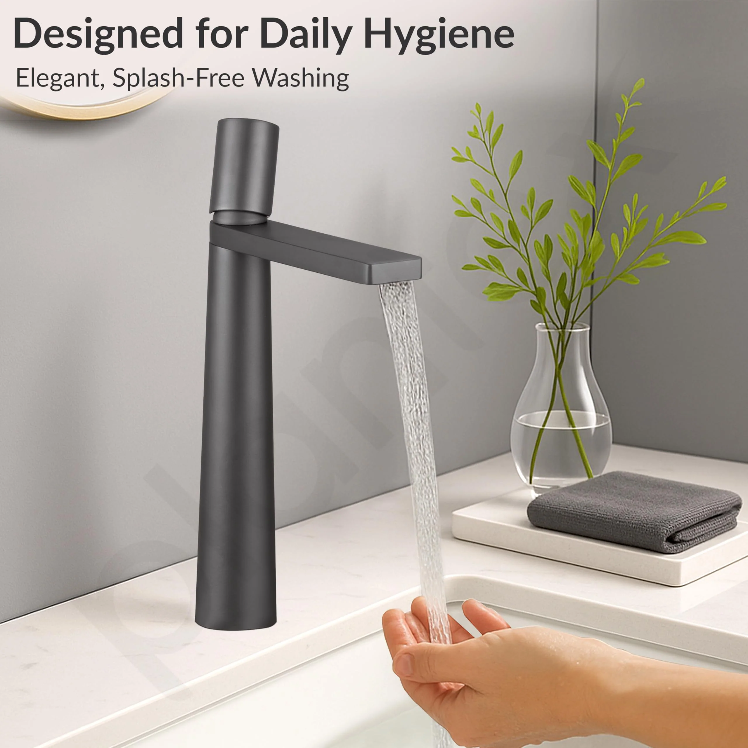 Plantex Pure Brass Basin Mixer/Pillar Tap for Wash Basin/Water Tap for Wash Basin/Tap for Wash Basin- (7880-Grey) - Image 6
