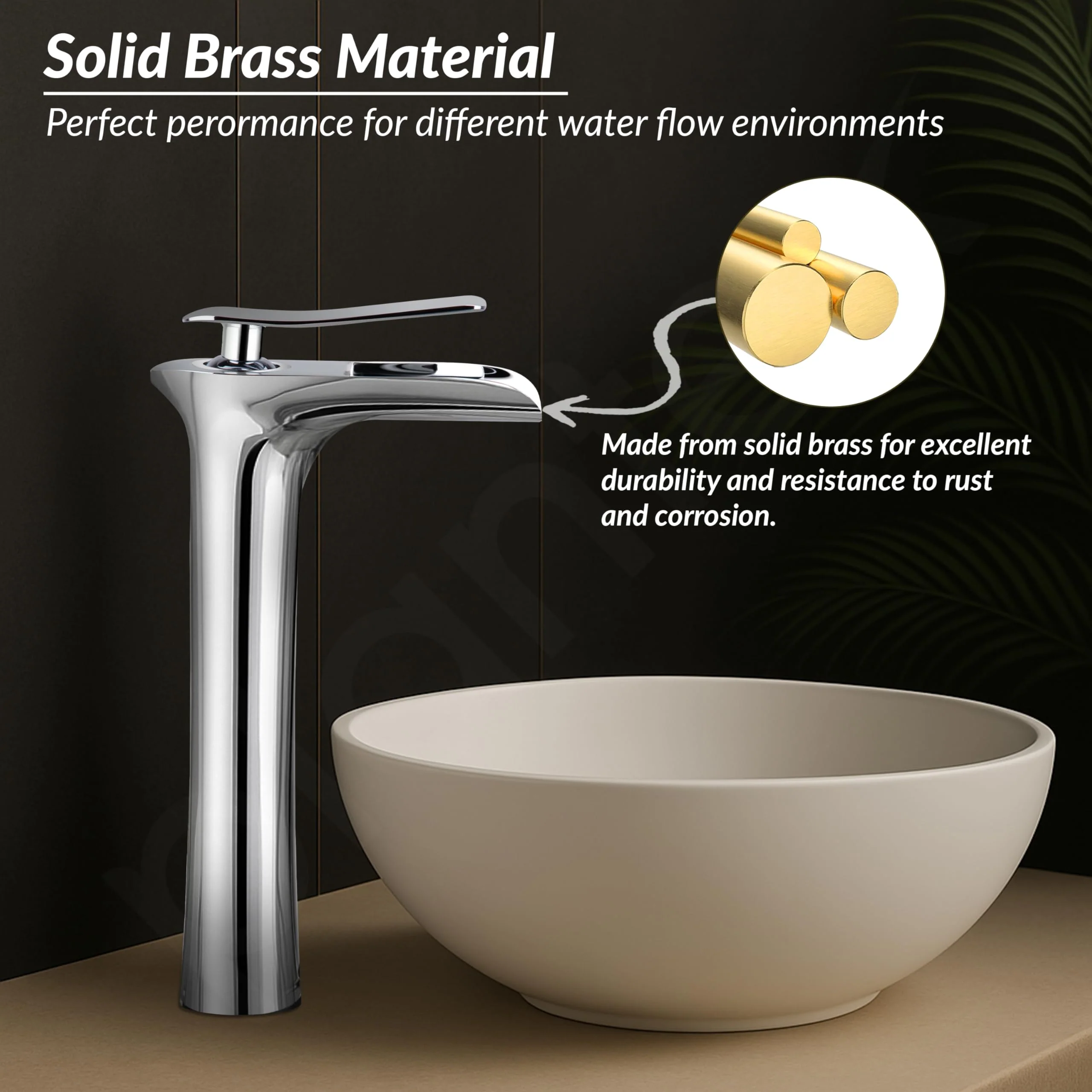 Plantex Pure Brass Basin Mixer Tap Hot & Cold/Single Lever Pillar Cock Water Tap for Basin/Mixer tap for Wash Basin-(Chrome) - Image 2