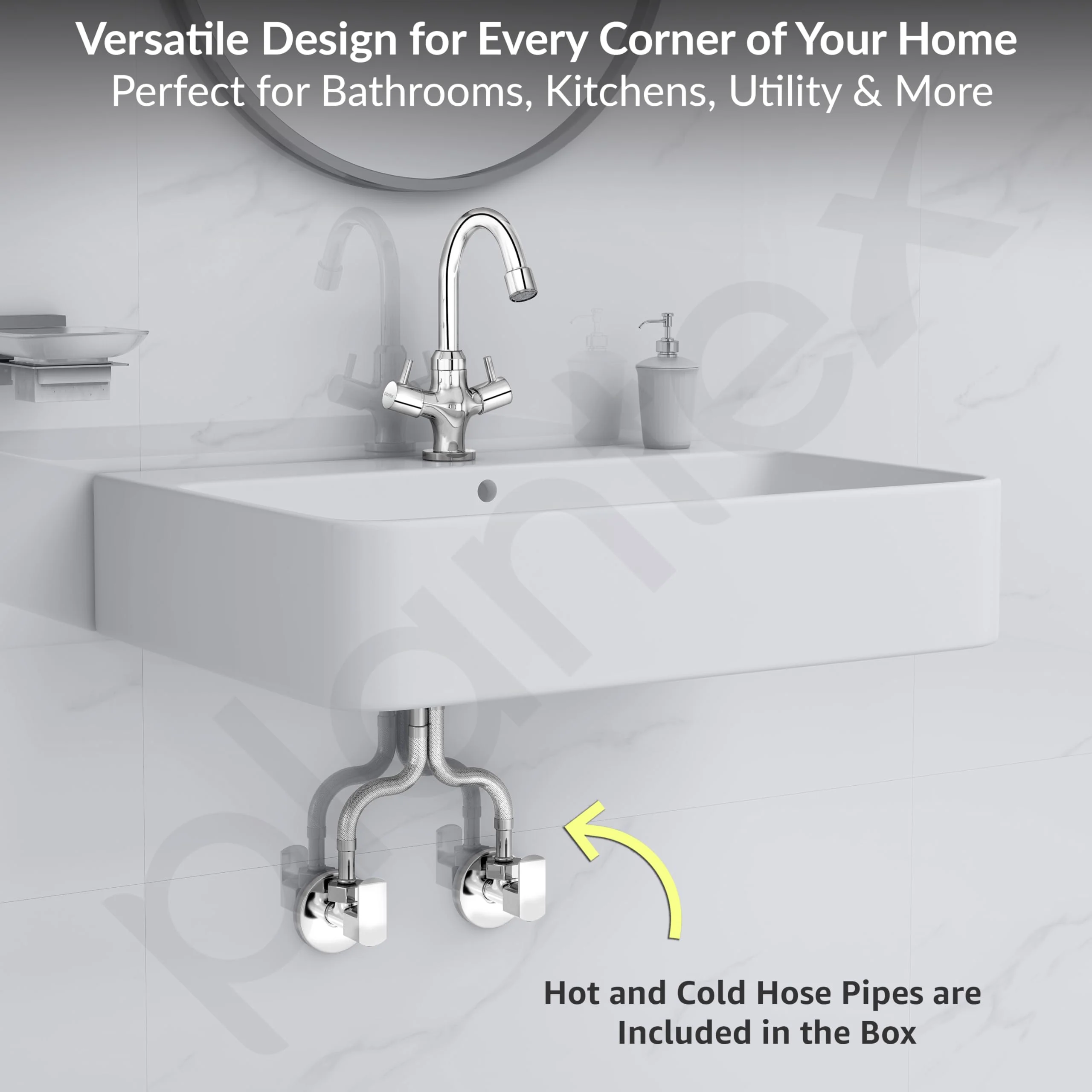 Plantex Pure Brass Basin Sink Mixer Tap Hot and Cold/Mixer Tap for Bathroom/Wash Basin Tap with Teflon Tape -7 Year Warranty by Plantex (ICO-909-Chrome) - Image 5