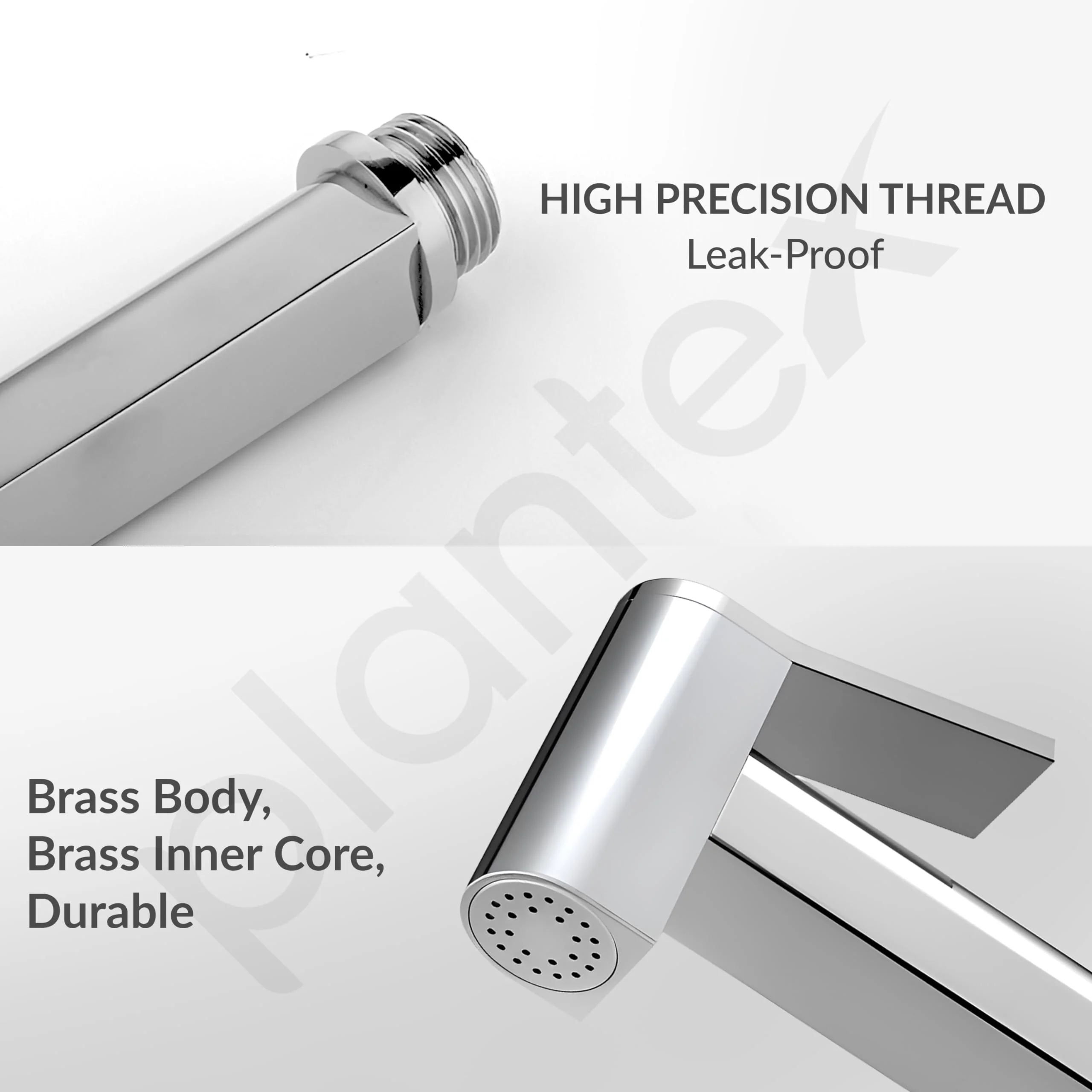 Plantex Pure Brass D-Shape Health Faucet Set/Jet Spray for Toilet/Faucet for Toilet/Health Faucet Gun Only/Hand Shower for Toilet/Health Faucet-Chrome - Image 5