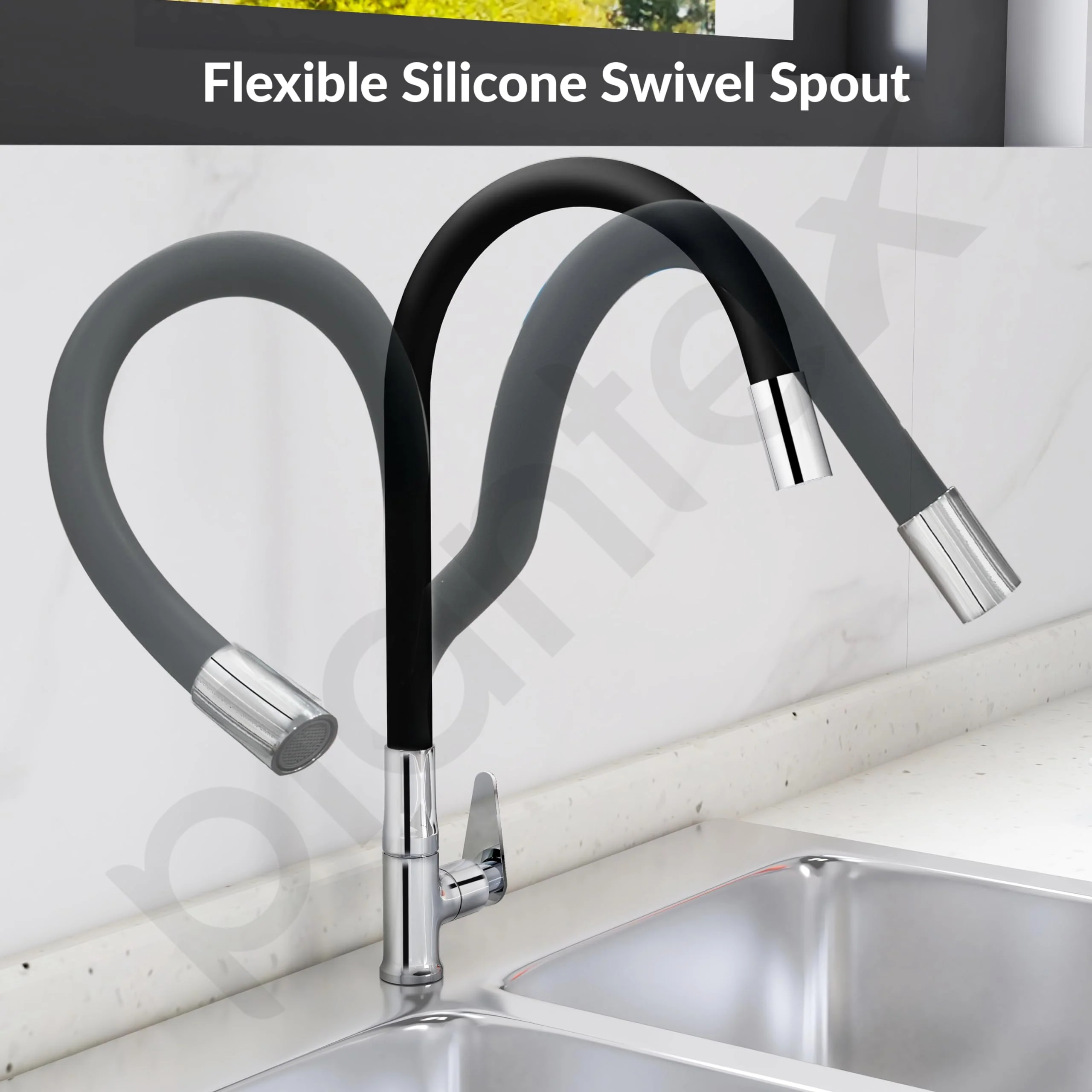 Plantex Pure Brass Kitchen Sink Tap Flexible/Kitchen Taps for Home Sink with Water Saving Nozzle/Kitchen Faucet -(LEA-712B) - Image 4