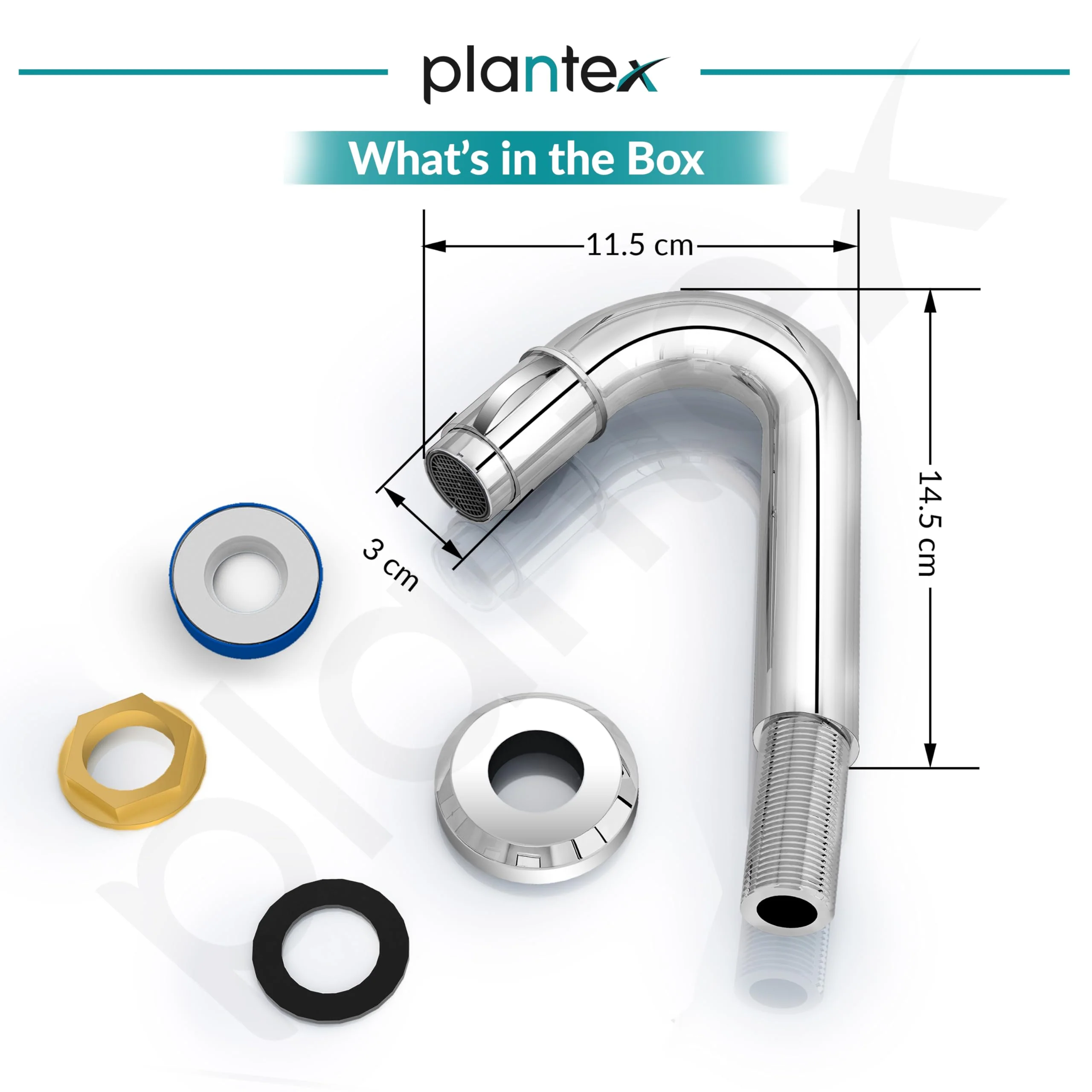 Plantex Pure Brass Mouth-Flow Swan Neck Pillar Cock Water Tap/Tabletop Basin Tap with Teflon Tape/7 Year Warranty (MAG-1203-Chrome) - Image 3