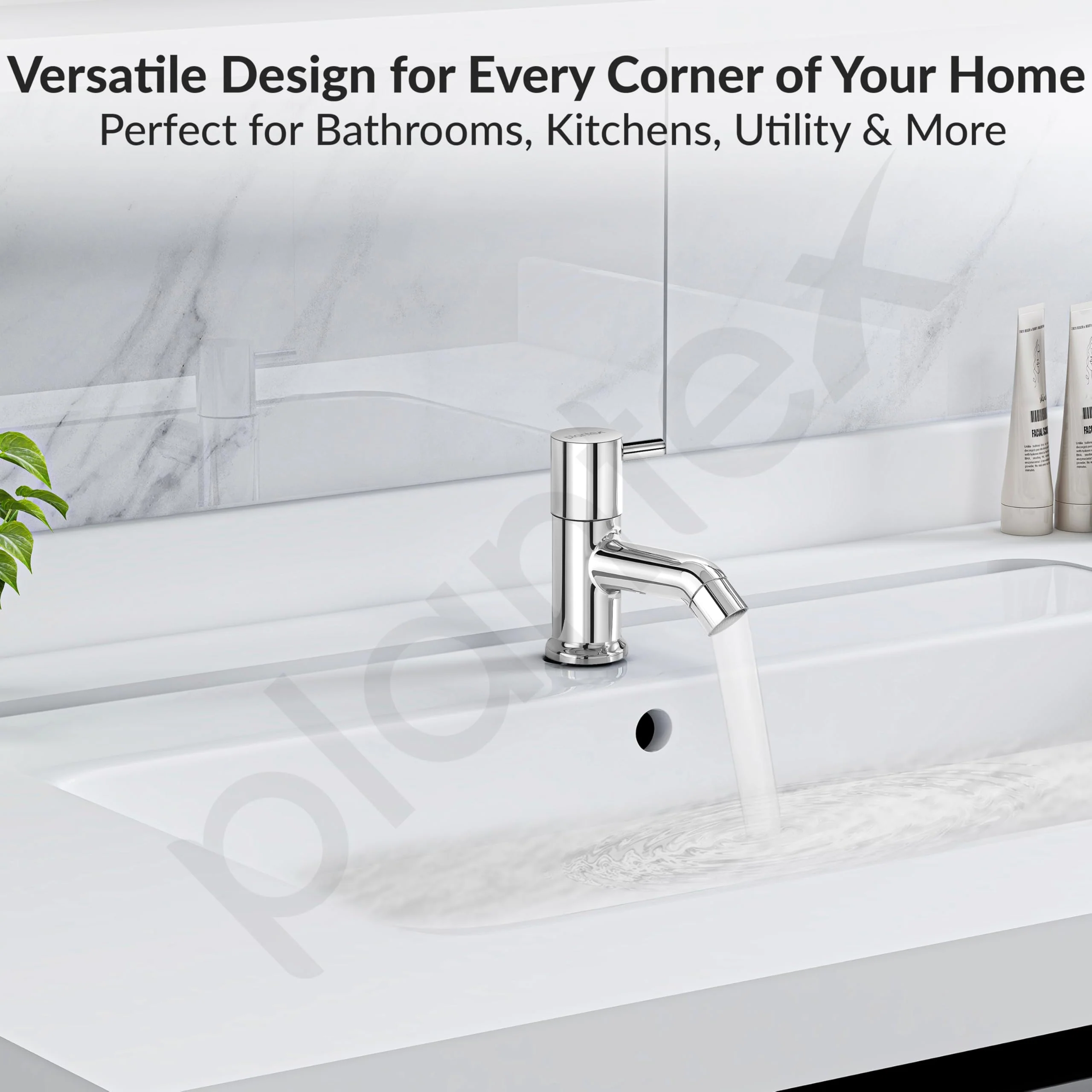 Plantex Pure Brass Pillar Cock Water Tap with Teflon Tape/Basin Tap with Water Saving Nozzle for Kitchen Tap-7 Year Warranty (ICO-903 Chrome) - Image 6