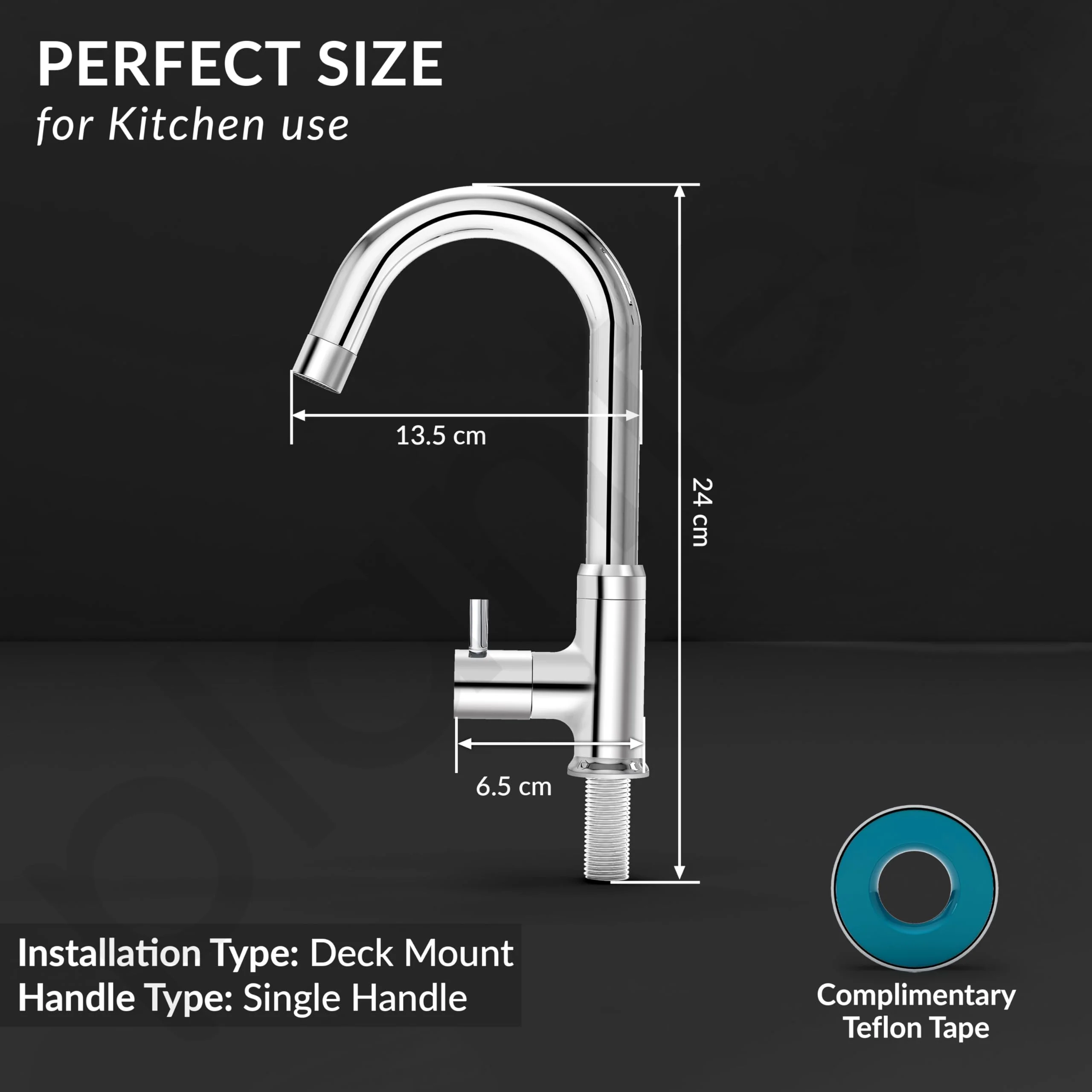 Plantex Pure Brass Pillar Tap for Wash Basin with 360° Swivel Spout for Sink Tap with Water Saving Aerator-7 Year Warranty (ICO-912-Chrome) - Image 4