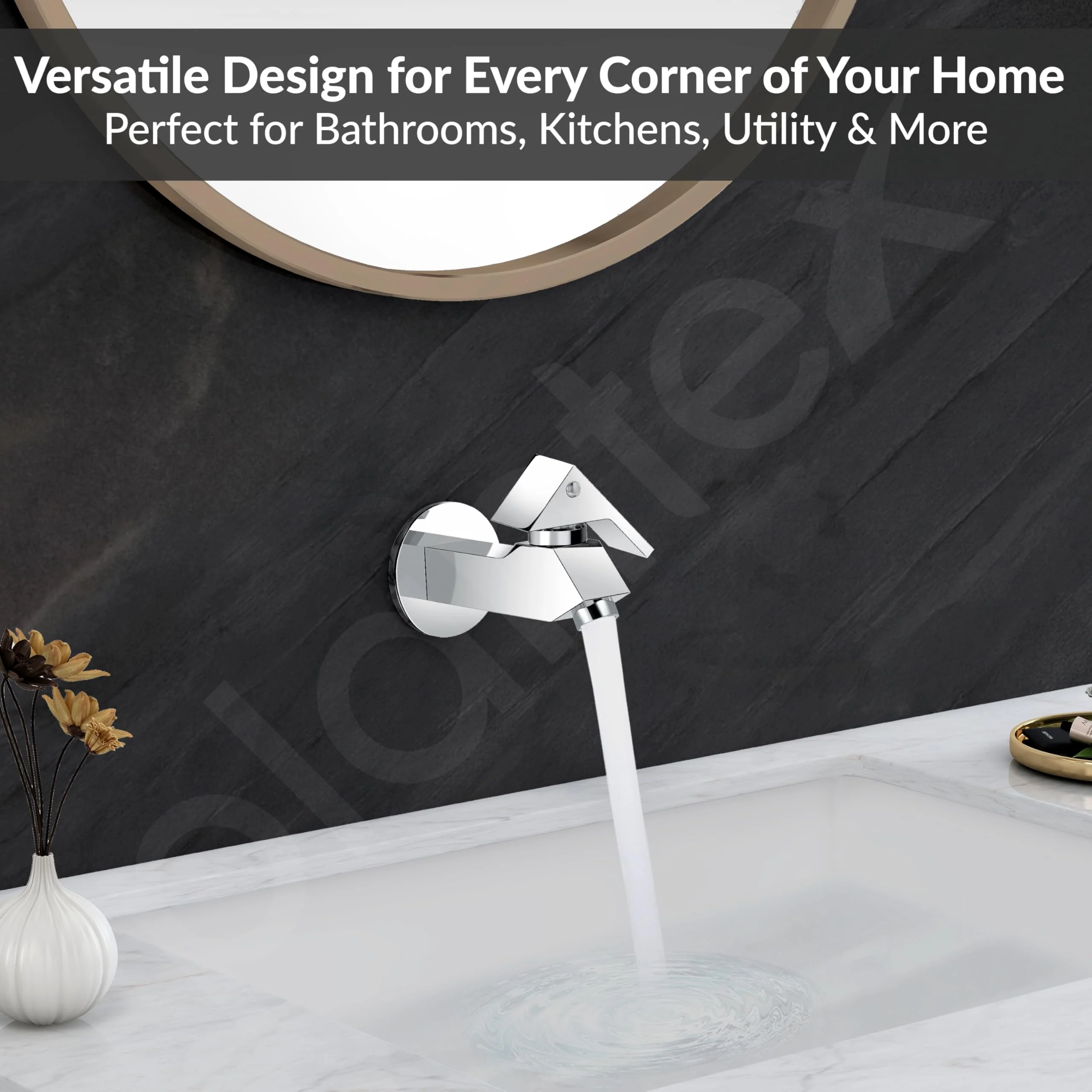 Plantex Pure Brass PRI-301 Water Tap for Bathroom with Water-Saving Technology Tap/Wall Mount Bib Tap with Wall Flange & Teflon Tape-7 Year Warranty (Chrome Finish) - Image 7