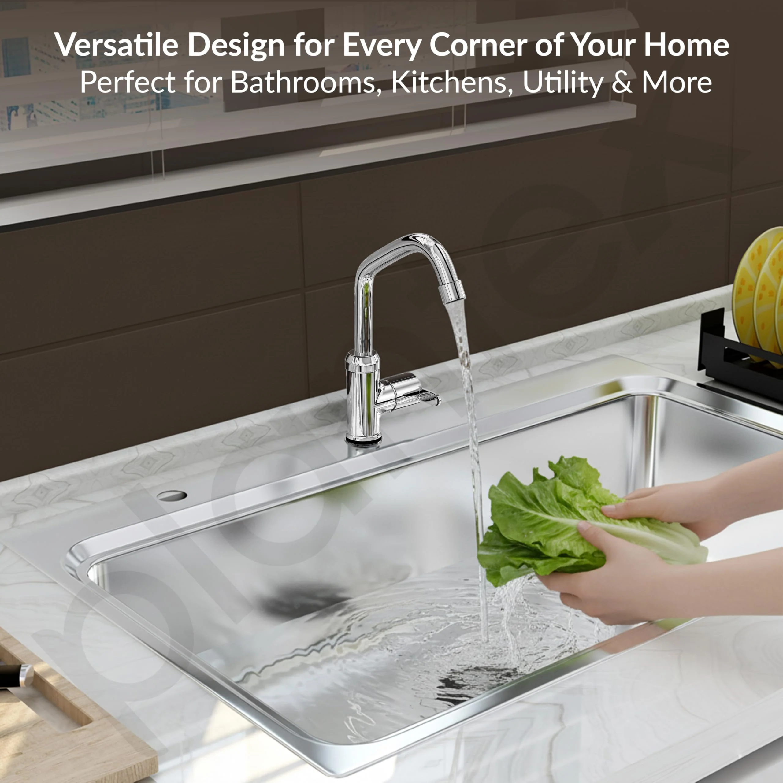 Plantex Pure Brass Single Lever Kitchen Taps for Home Sink/Kitchen Tap with Water Saving Nozzle for Sink Tap with 7 Year Warranty -(FLO-812-Mirror-Chrome) - Image 7