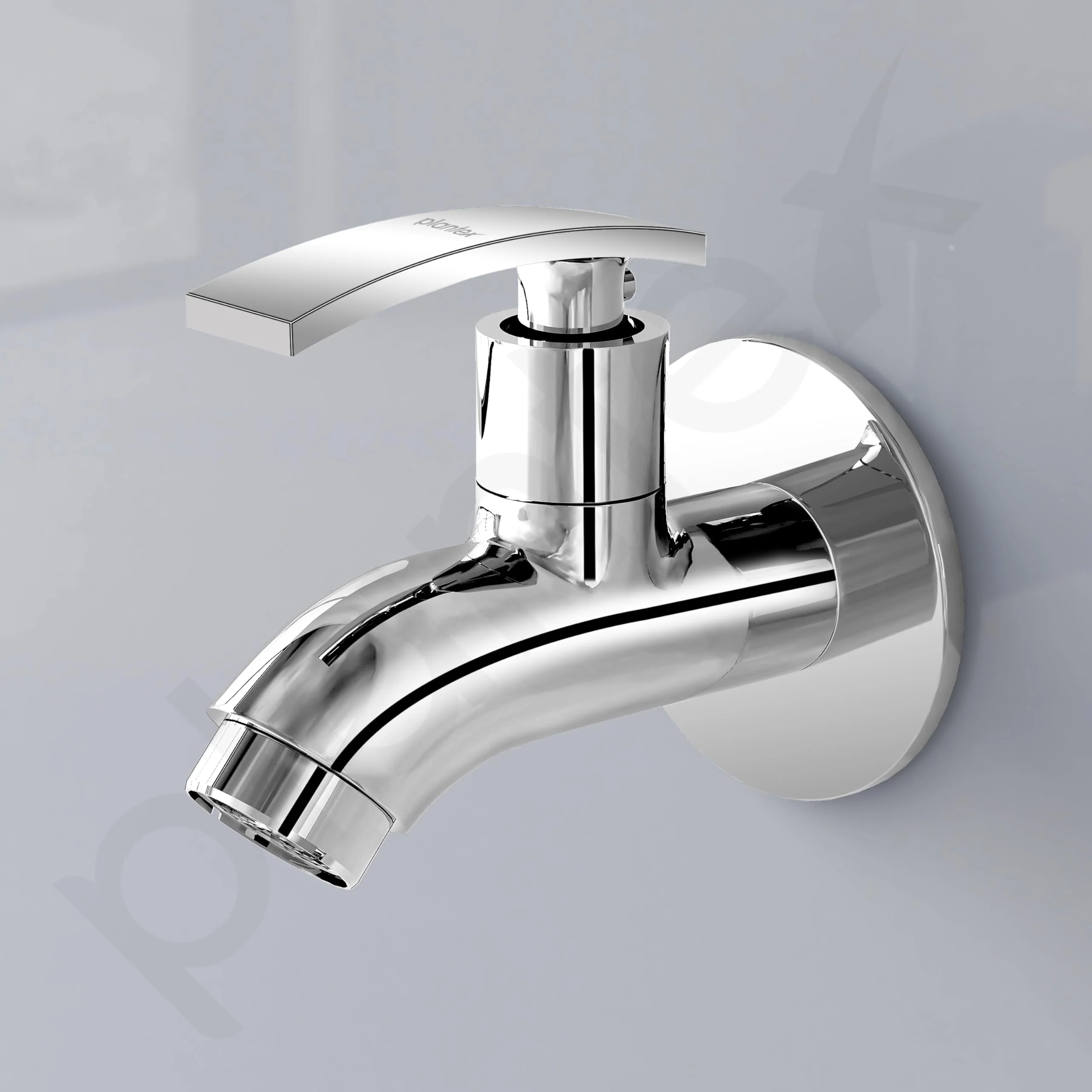Plantex Pure Brass Single Lever Short Body Bib Tap with Water Saving Techonlogy Tap/Water Tap with Teflon Tape & Wall Flange for Bathroom (ZUR-1502, Chrome) - Image 7