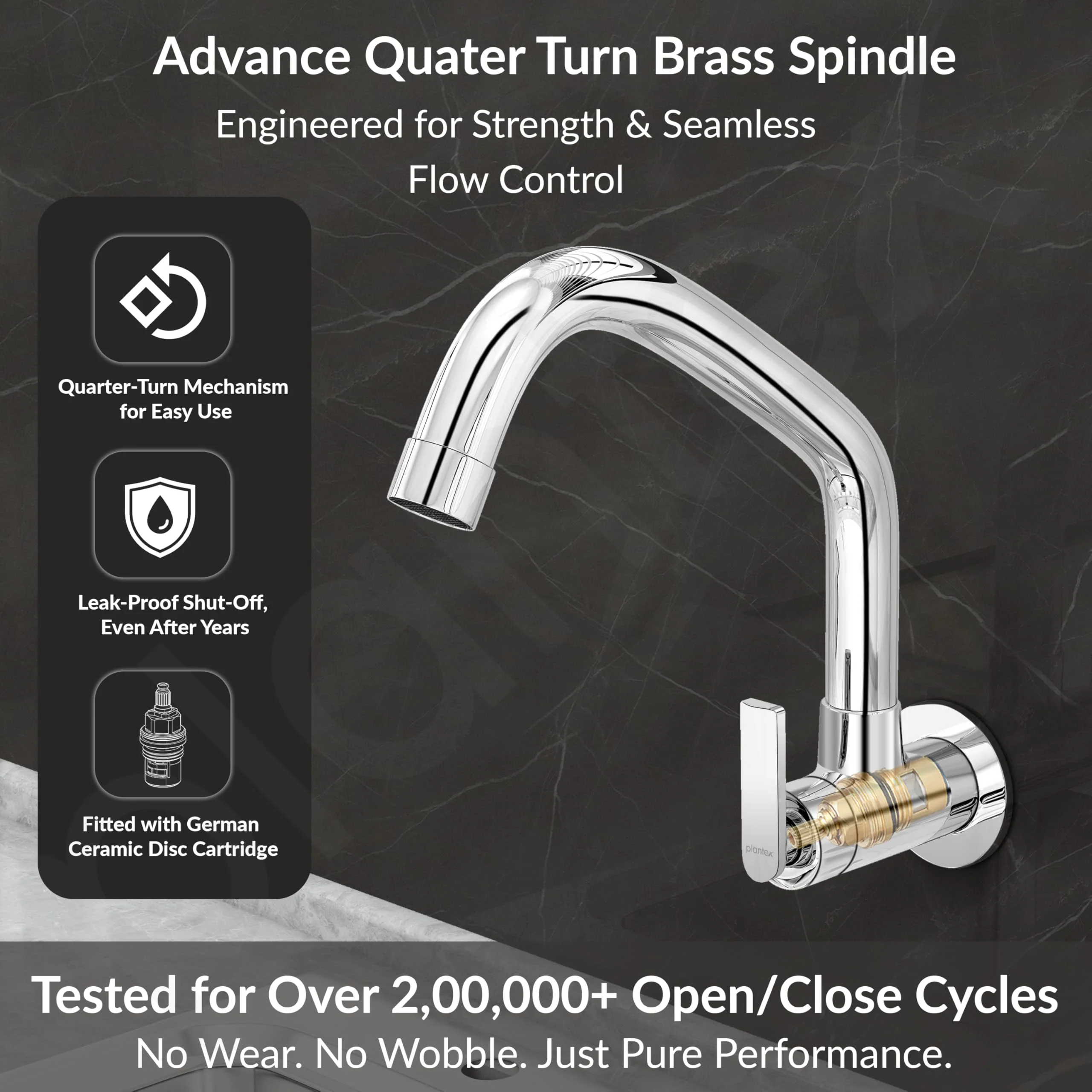 Plantex Pure Brass Sink Tap for Kitchen Basin with 360° Extended Swivel Spout/Kitchen Tap with Water Saving Nozzle - 7 Year Warranty (BAL-511-Chrome Finish) - Image 3