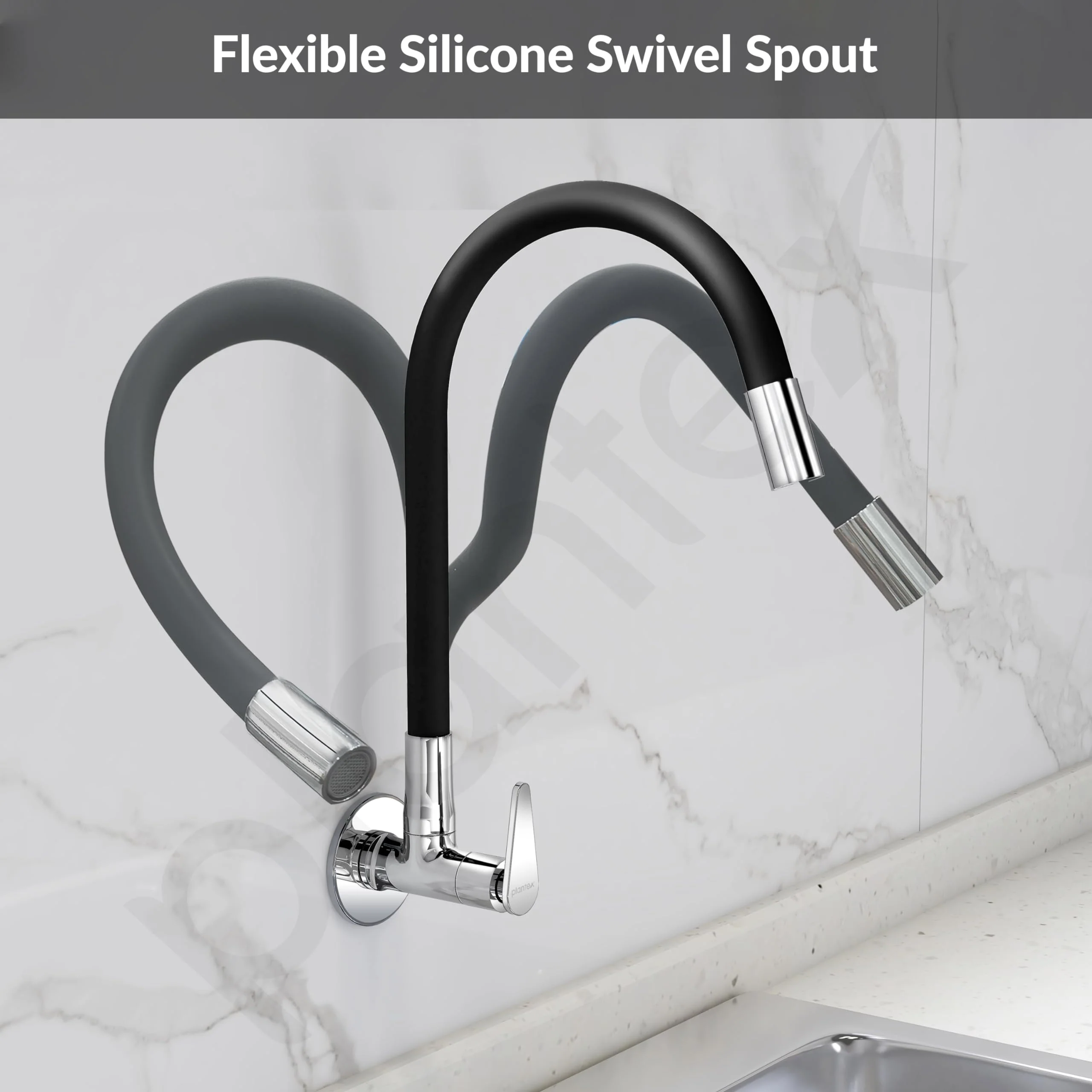 Plantex Pure Brass Kitchen Sink Tap with Silicone Swivel Spout/Flexible Tap for Sink with Water Saving Nozzle for Kitchen Basin Tap-7 Year Warranty by Plantex-(LEA-710B) - Image 4