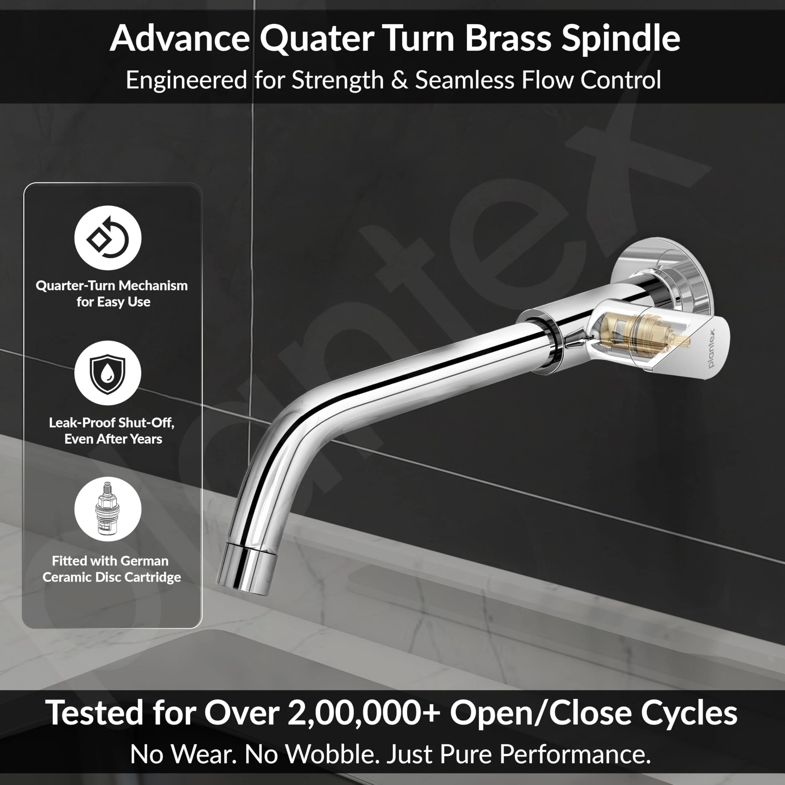 Plantex Pure Brass Sink Tap for Kitchen with 12 inches Long Spout/Kitchen Sink Tap with Water Saving Nozzle - 7 Year Warranty (PAC-1811-Chrome) - Image 3