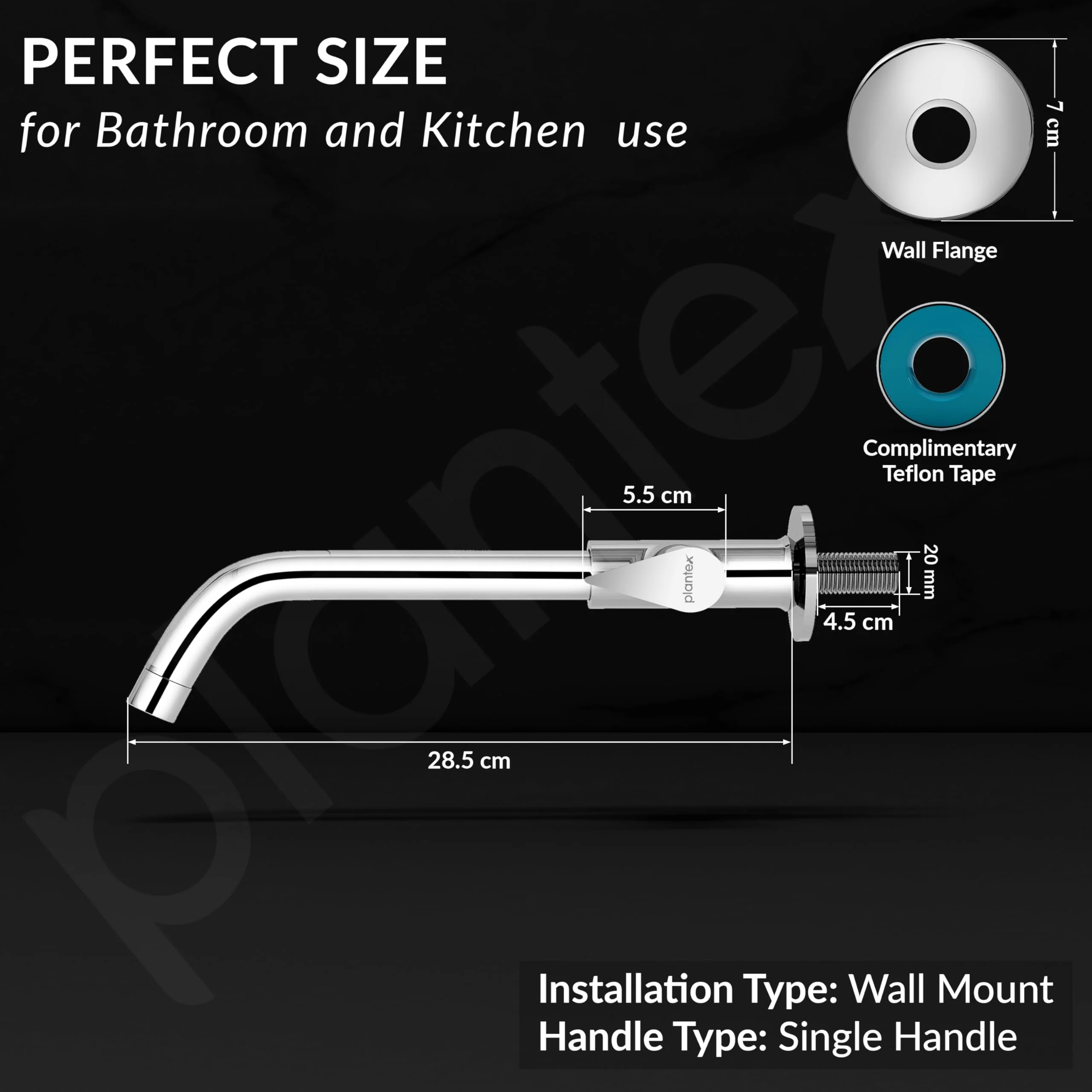 Plantex Pure Brass Sink Tap for Kitchen with 12 inches Long Spout/Kitchen Sink Tap with Water Saving Nozzle - 7 Year Warranty (PAC-1811-Chrome) - Image 4