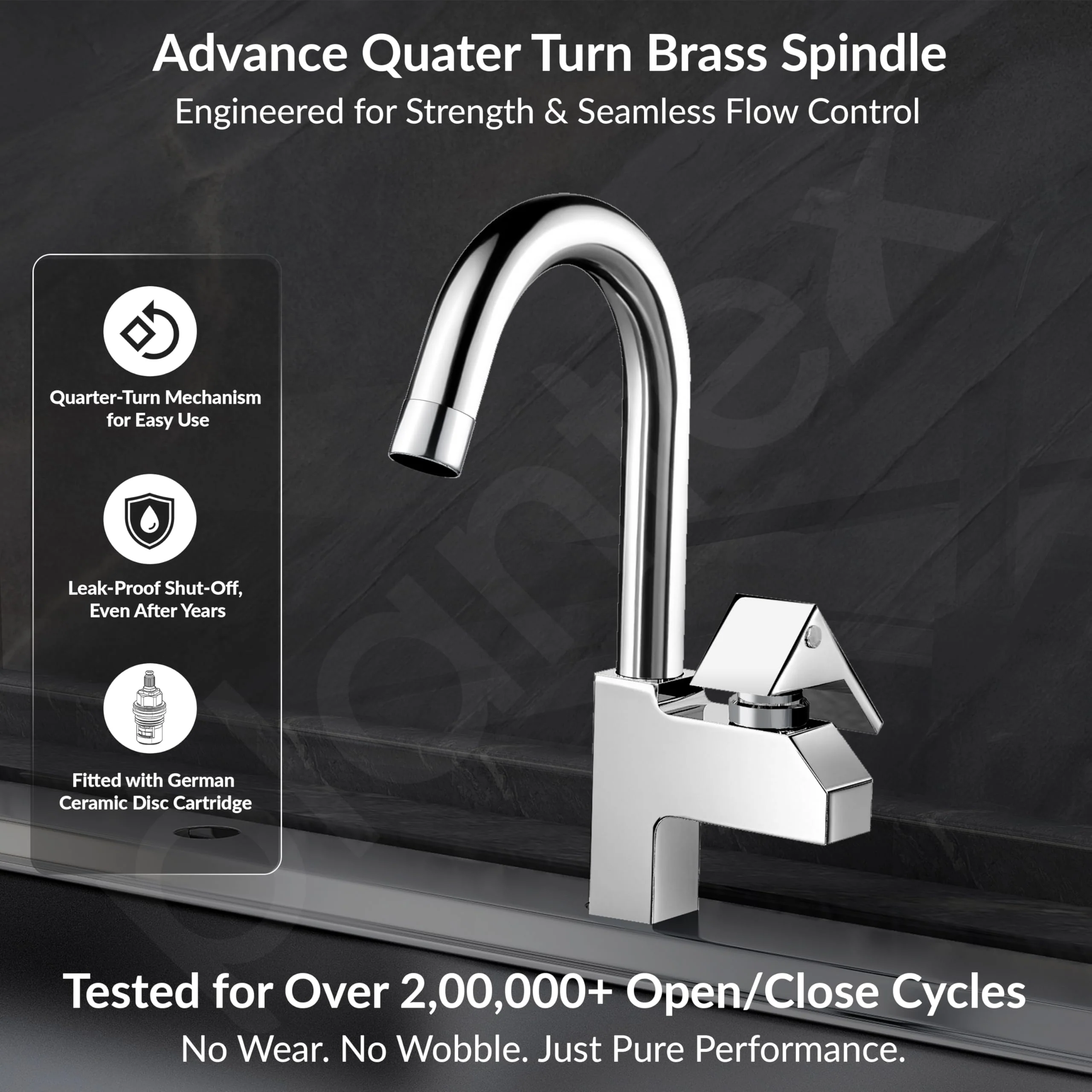 Plantex Pure Brass Sink Tap for Kitchen with 360ยฐ Swivel Spout/Kitchen Sink Tap with Water Saving Aerator-7 Year Warranty (PRI-312-Chrome) - Image 3