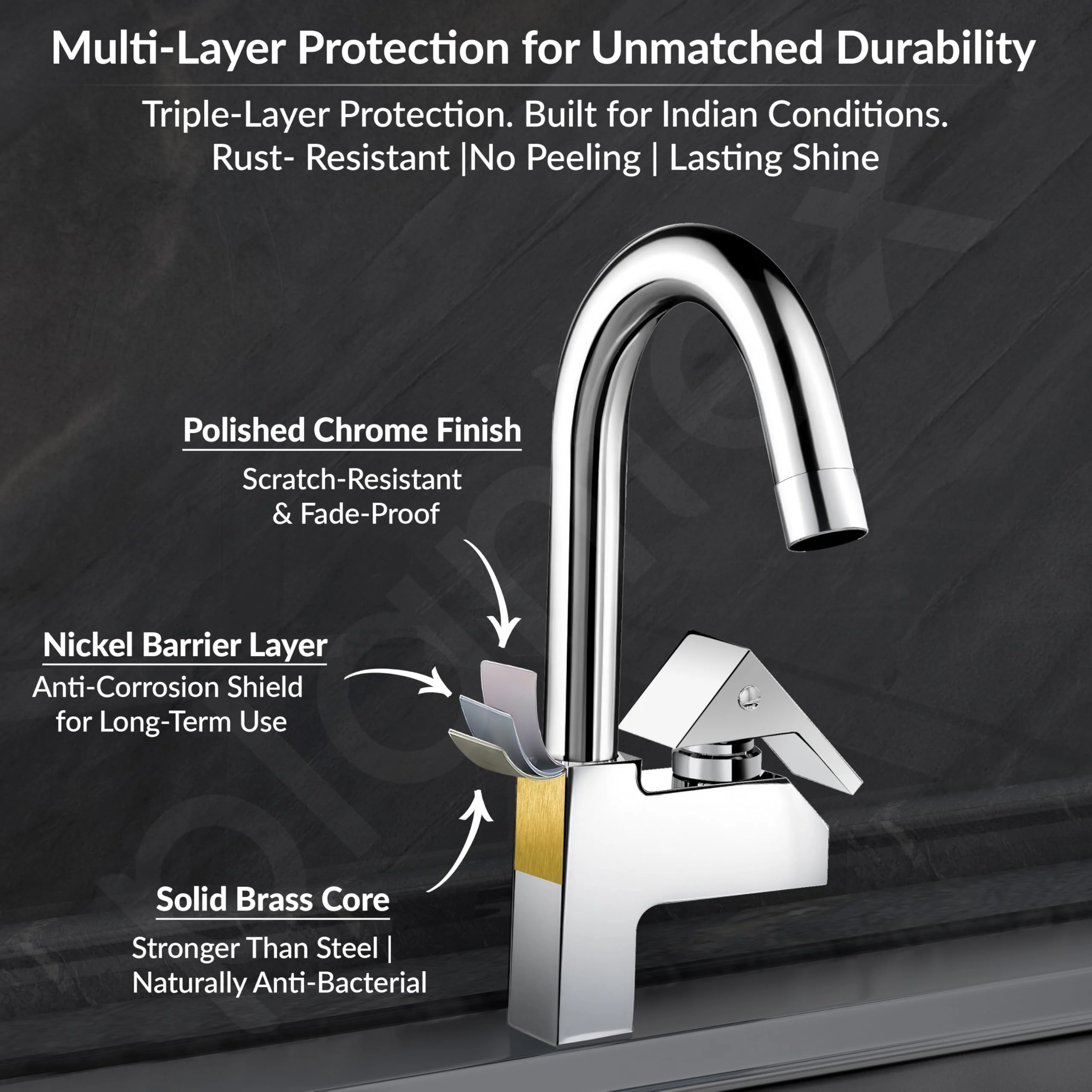 Plantex Pure Brass Sink Tap for Kitchen with 360ยฐ Swivel Spout/Kitchen Sink Tap with Water Saving Aerator-7 Year Warranty (PRI-312-Chrome) - Image 5