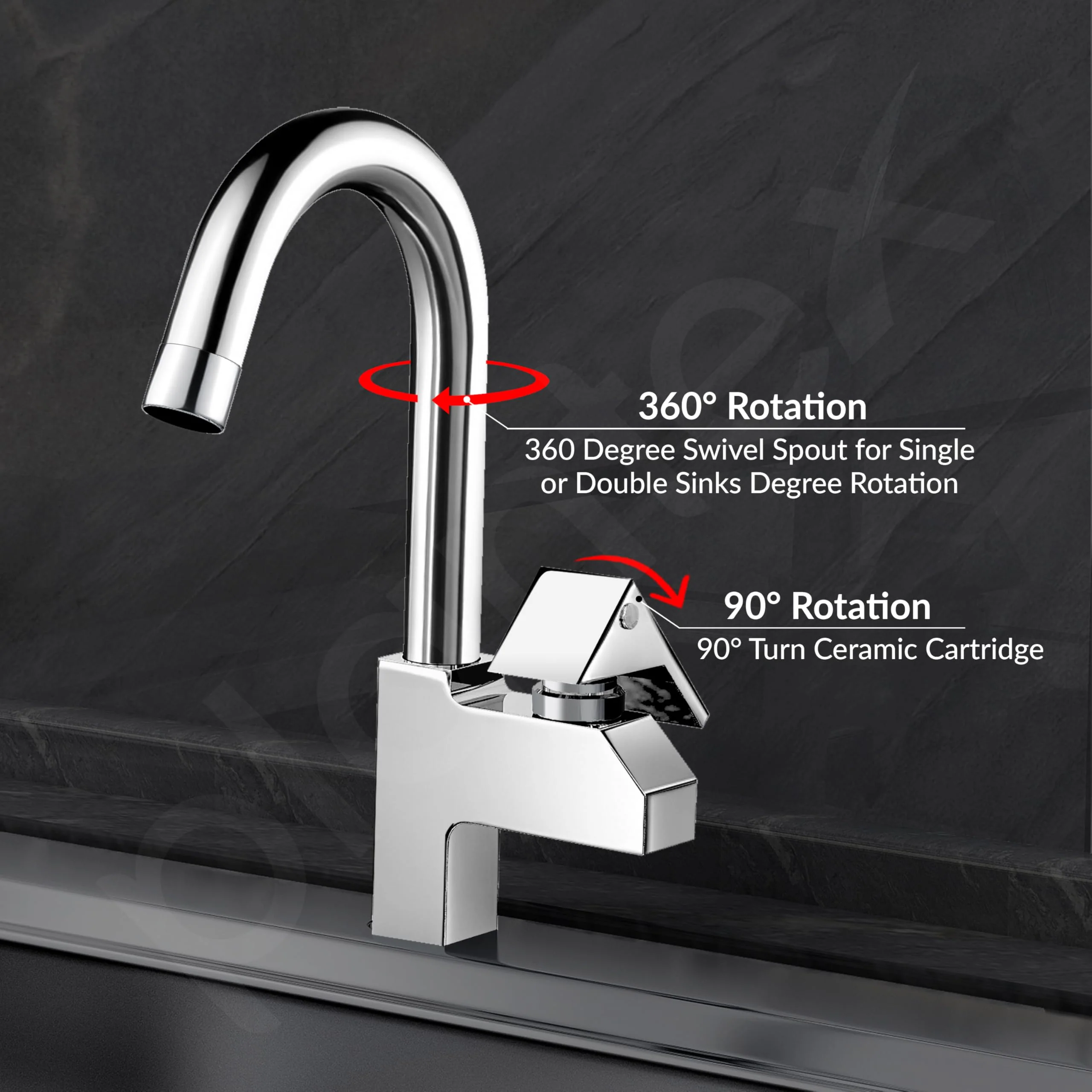 Plantex Pure Brass Sink Tap for Kitchen with 360ยฐ Swivel Spout/Kitchen Sink Tap with Water Saving Aerator-7 Year Warranty (PRI-312-Chrome) - Image 6