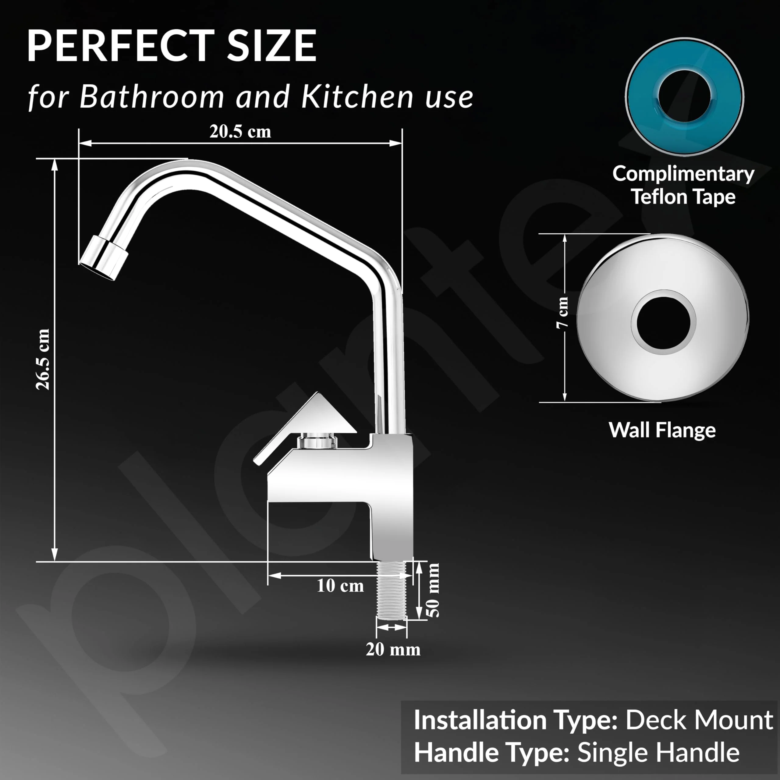 Plantex Pure Brass Sink Tap for Kitchen with 360° Swivel Spout/Kitchen Sink Tap with Water Saving Aerator-7 Year Warranty (PRI-313-Mirror-Chrome Finish) - Image 4