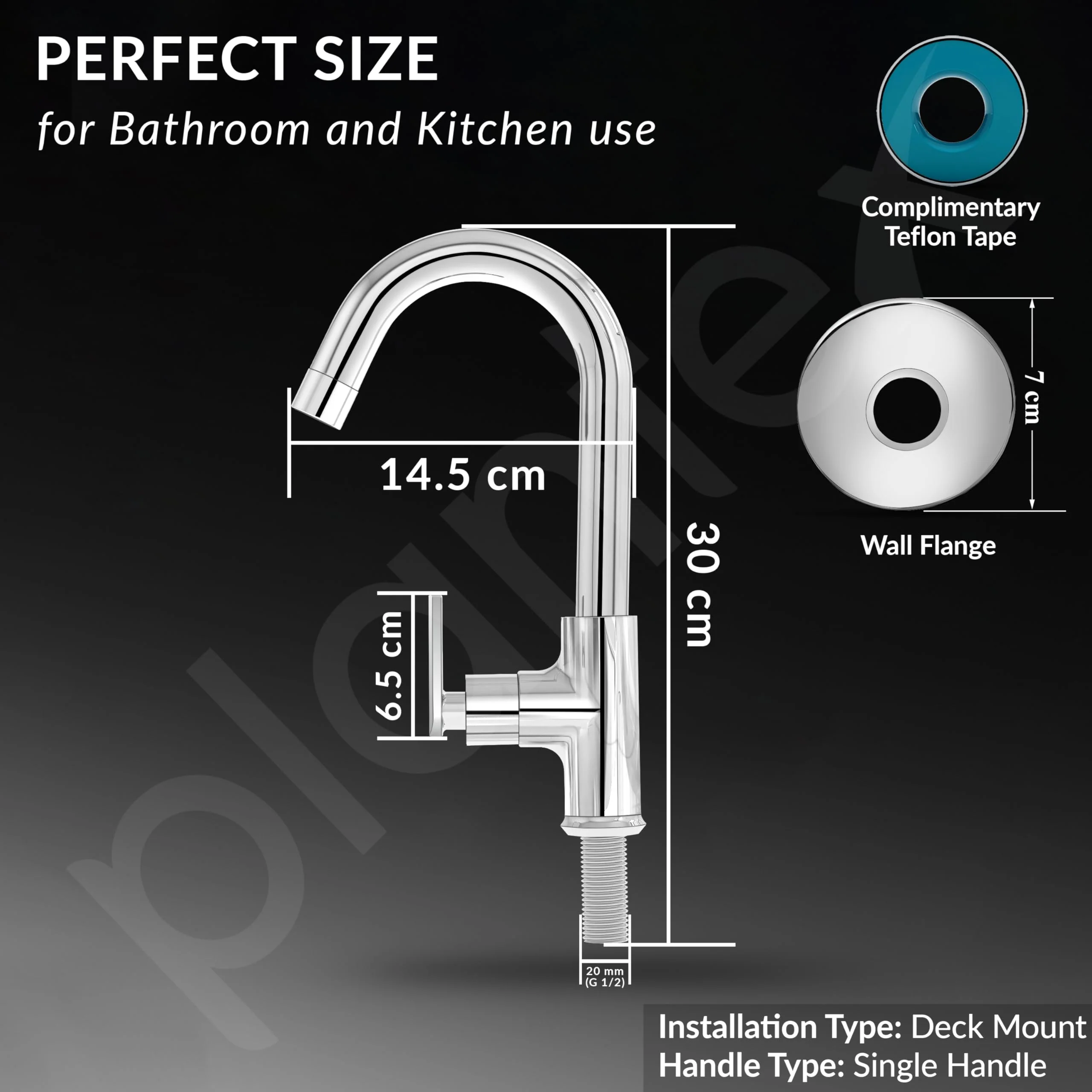Plantex Pure Brass Sink Tap for Wash Basin with 360° Swivel Spout/Kitchen Tap with Water Saving Aerator- 7 Year Warranty (BAL-512 -Chrome Finish) - Image 4