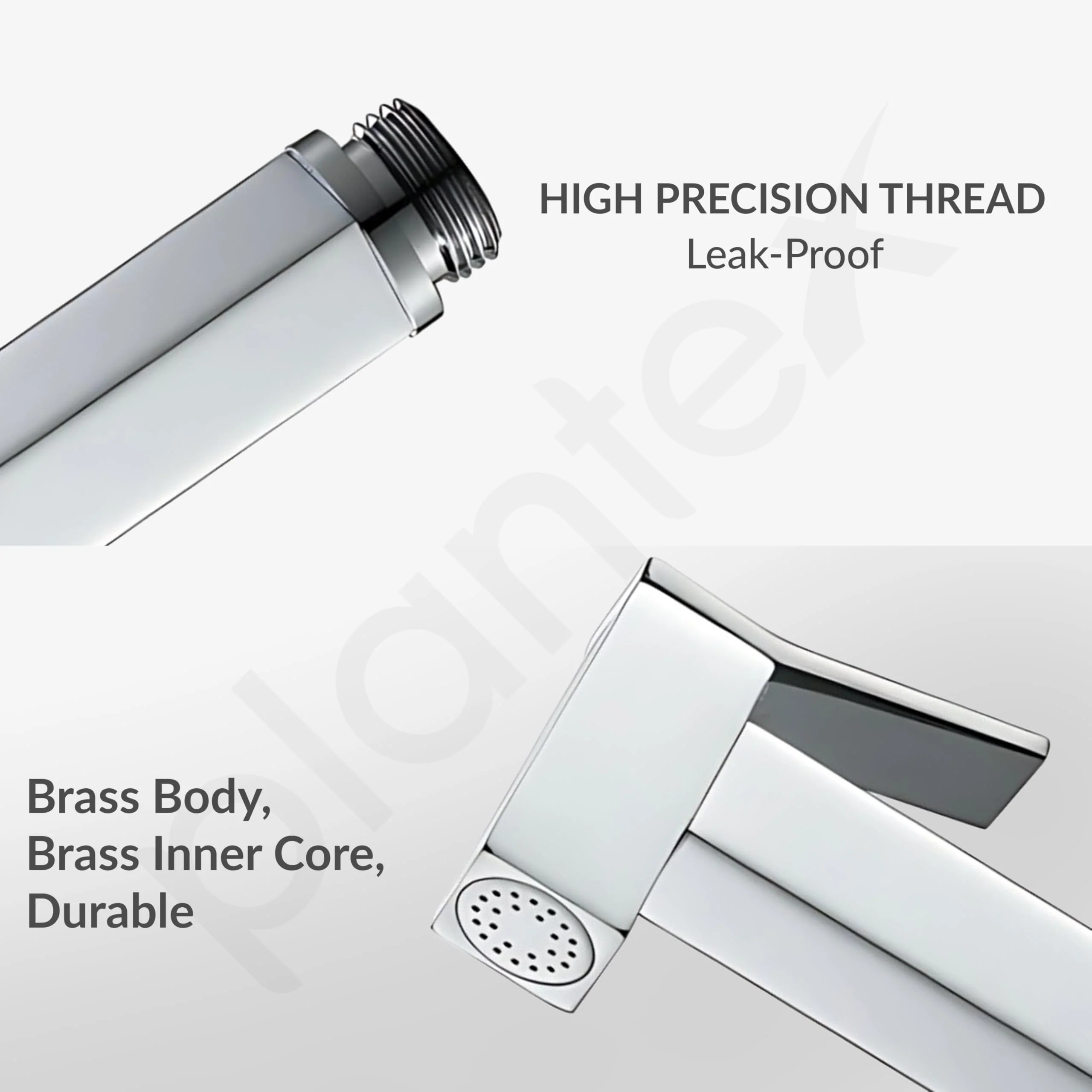 Plantex Pure Brass Square Shape Health Faucet/Jet Spray for Toilet/Health Faucet Gun Only/Faucet for Toilet/Hand Shower for Toilet-Chrome Finish - Image 5