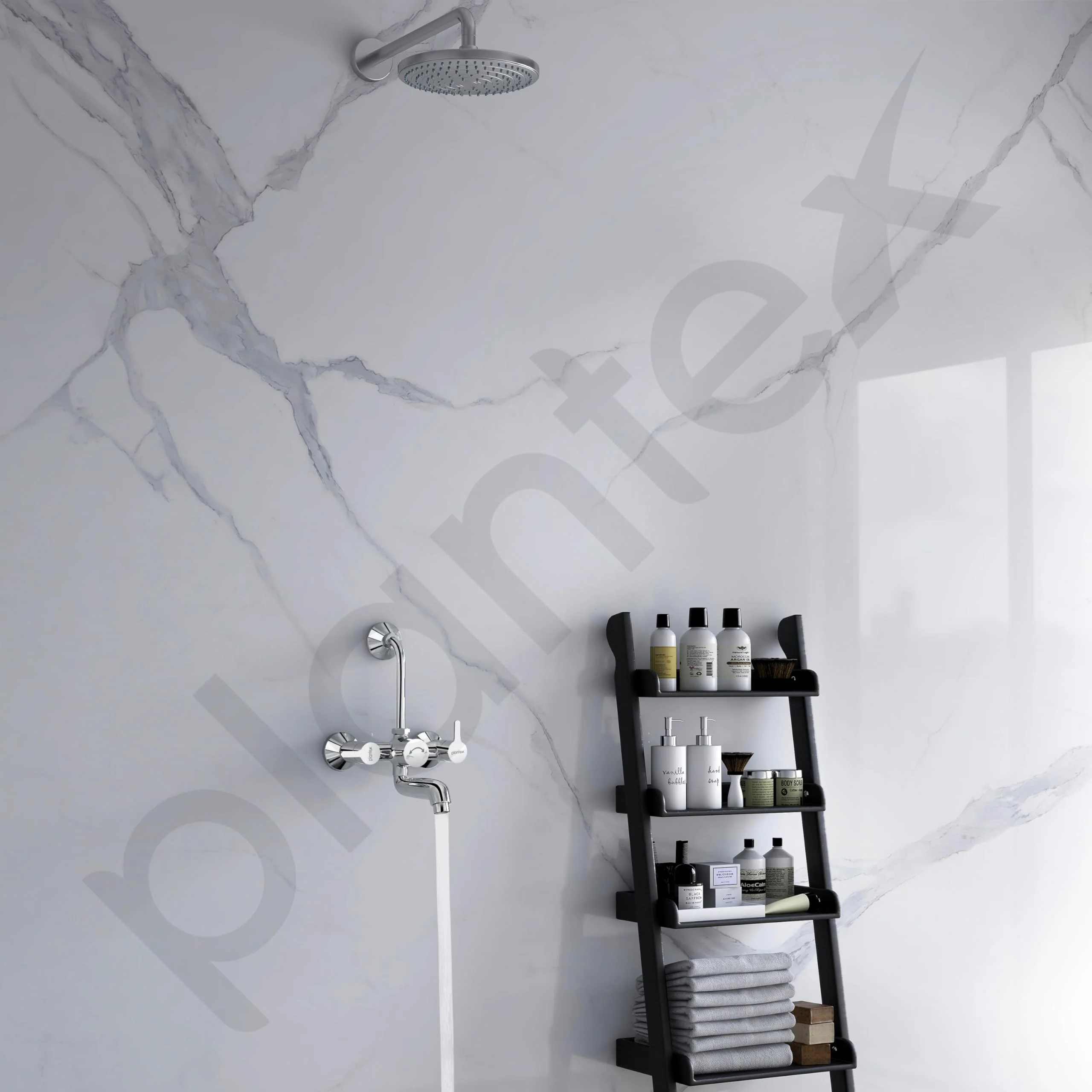 Plantex Pure Brass Wall Mixer for Bathroom 2 in 1 with L-Bend Provision for Overhead Shower/Mixer Tap for Bathroom with Water Saving Nozzle Aerator - 7 Year Warranty by Plantex (Ore-1420, Chrome) - Image 2