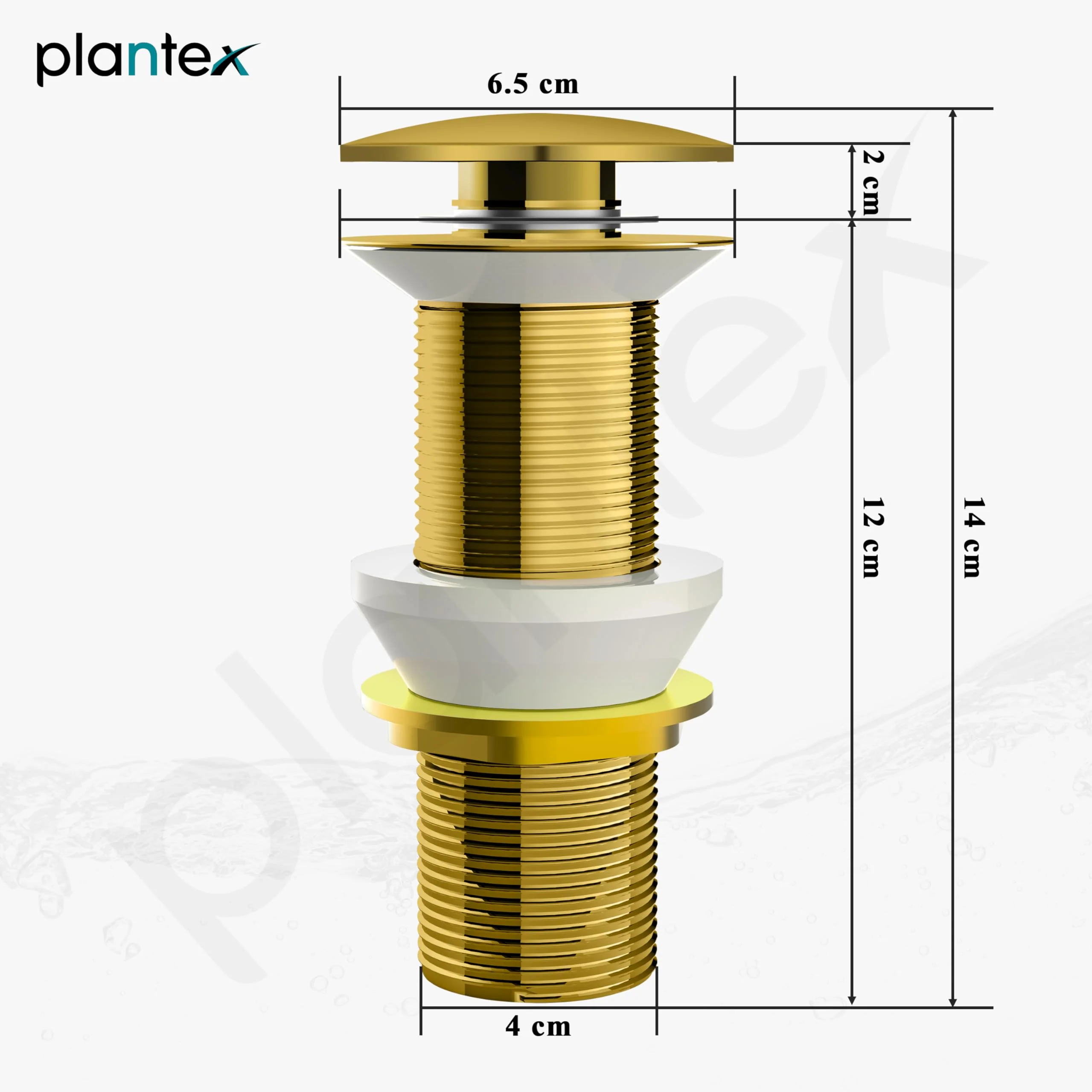 Plantex Pure Brass Waste Coupling/5 inch Drain Outlet System Full Thread Pop up Waste Coupling for Wash Basin (Glossy Gold - Pack of 1) - Image 3