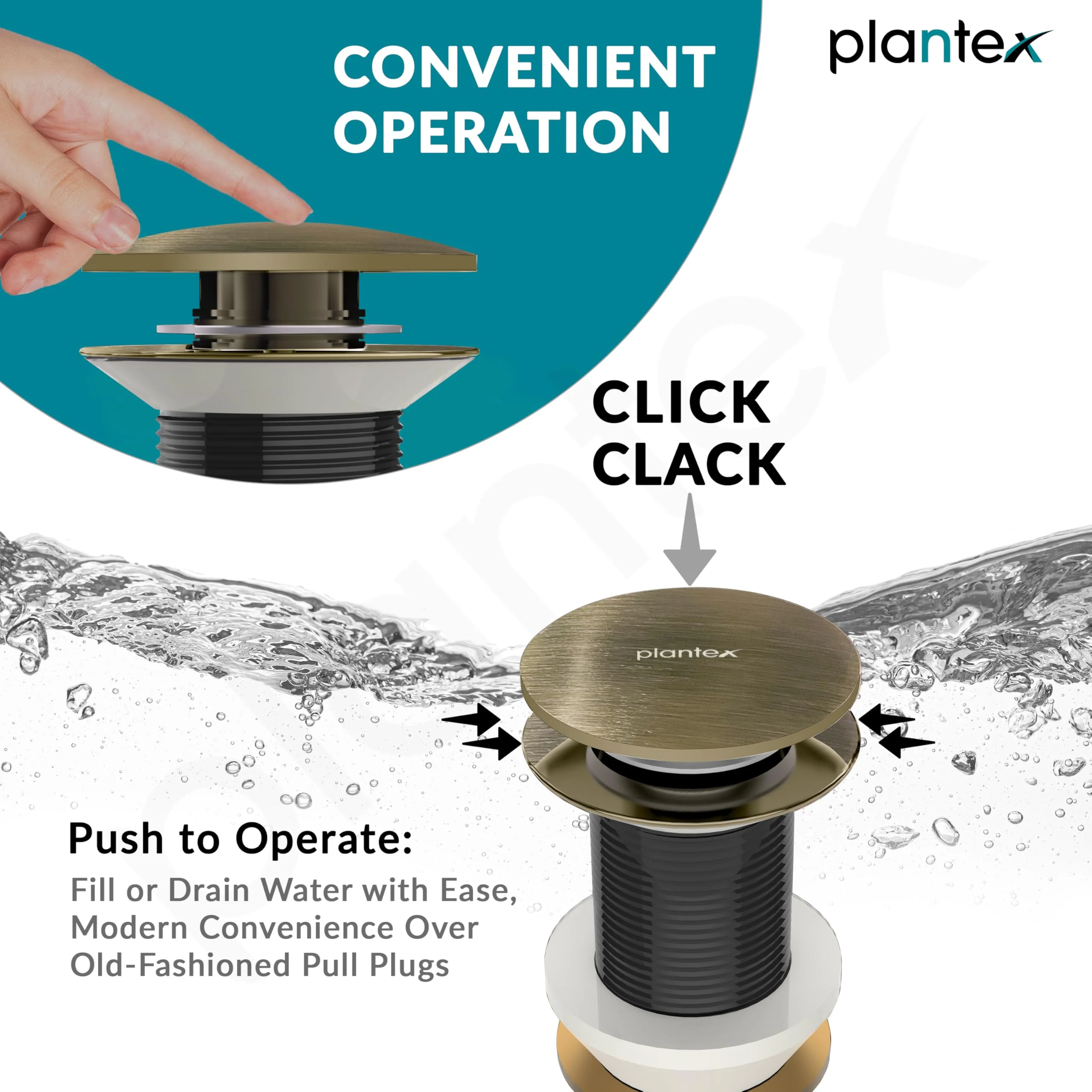 Plantex Pure Brass Waste Coupling for Wash Basin/5 inch Drain Out let System Fully Thread Pop up Coupling for Wash Basin - Pack of 1 (Brass Antique) - Image 4