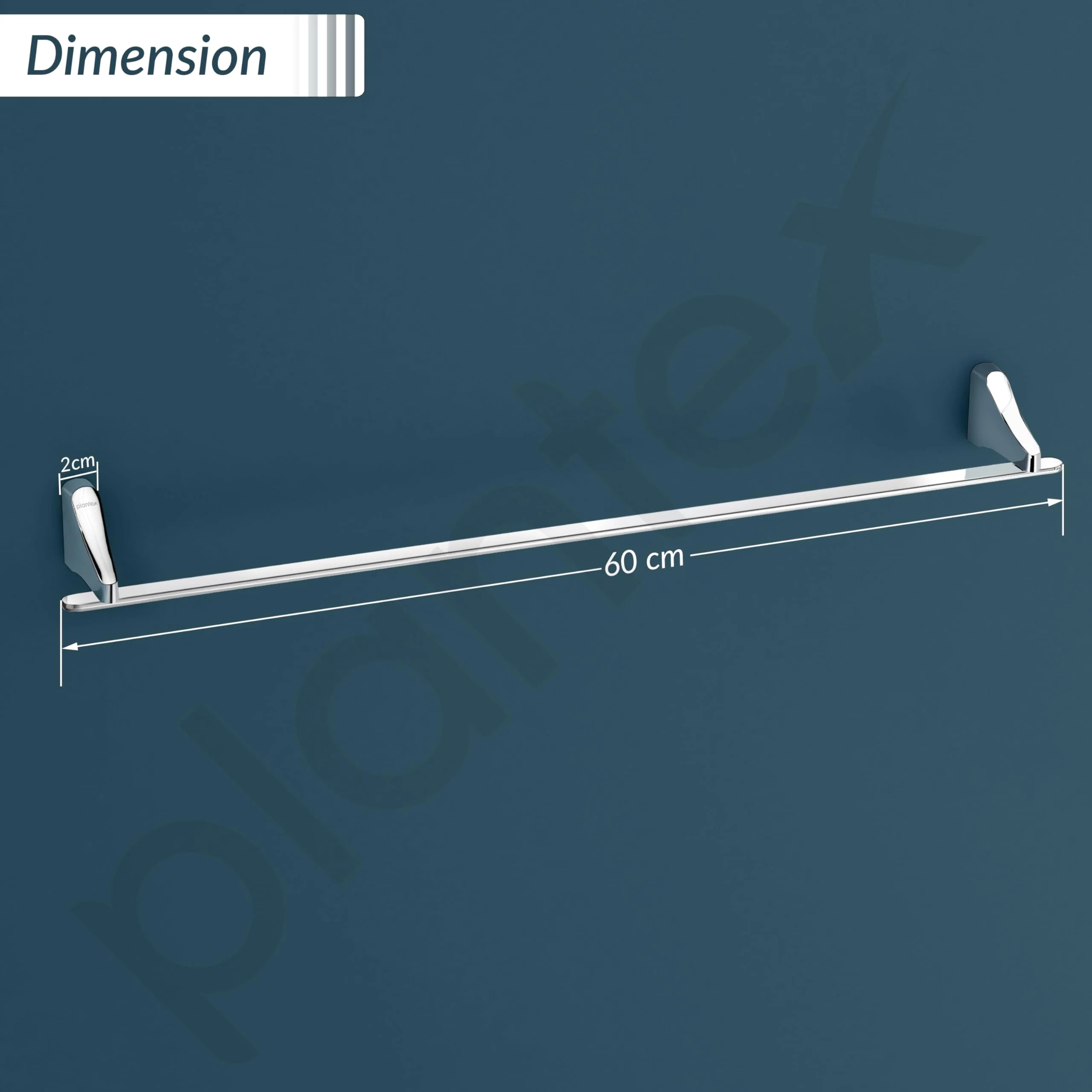 Plantex Rich Brass Bathroom Single Towel Rod/Towel Hanger for Kitchen/Towel Holder/Towel Rack/Bathroom Accessories - Unique (Chrome Finish) - Image 5
