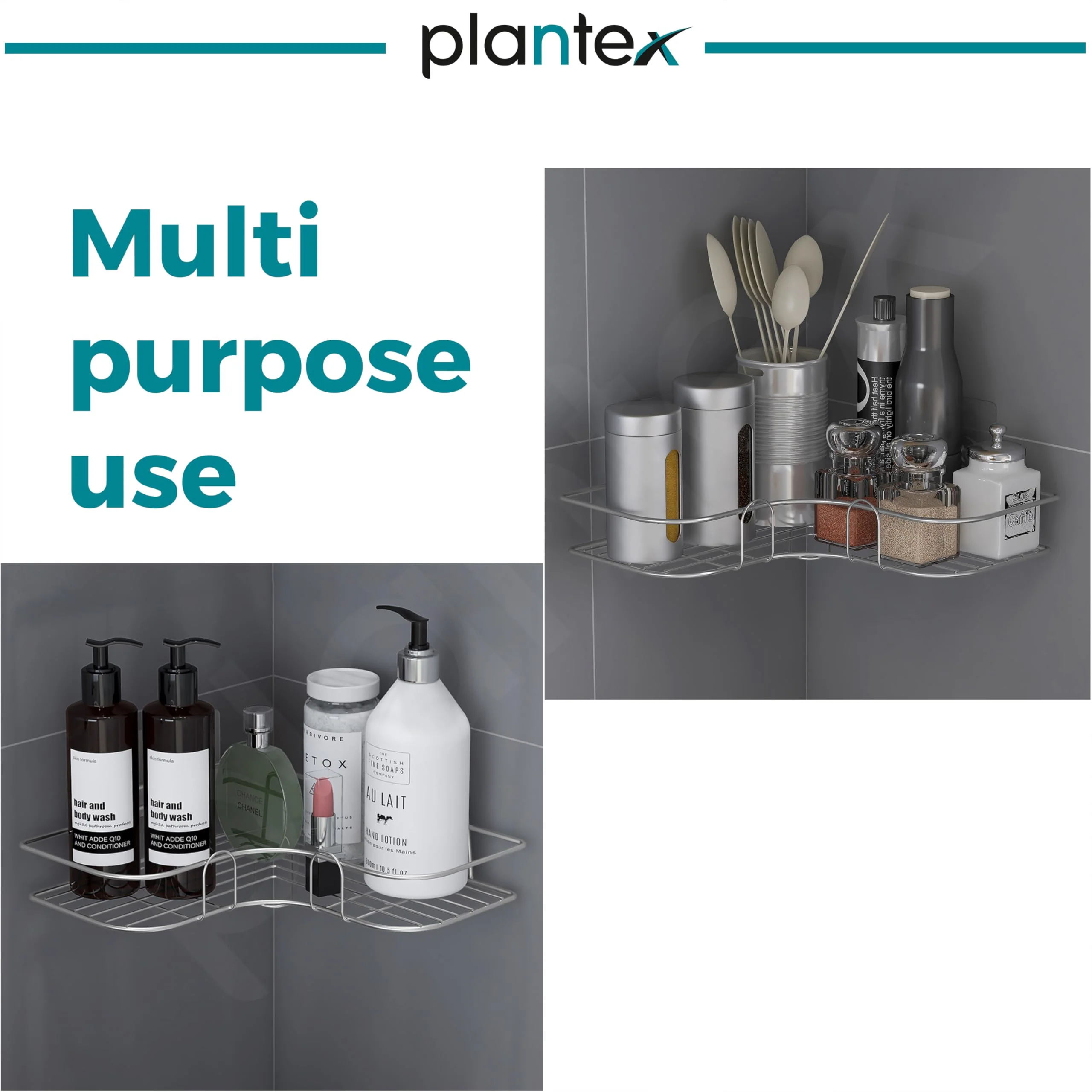 Plantex Self Adhesive Corner Shelf for Wall/Stainless Steel Bathroom Shelf/Kitchen Corner Shelf/Bathroom Organizer Without Drill-Pack of 4 (Chrome) - Image 5