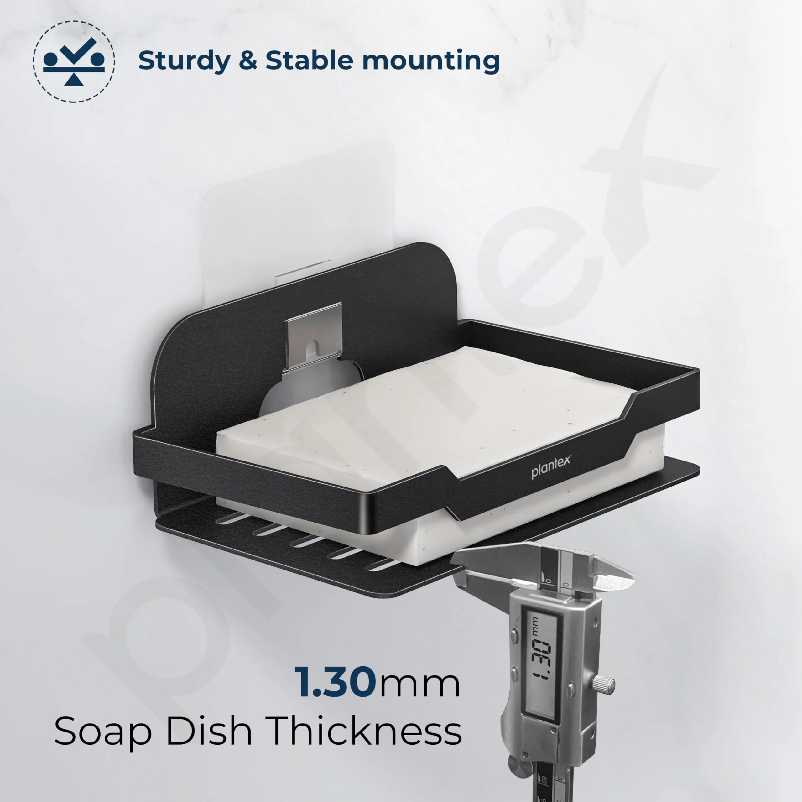 Plantex Self Adhesive Soap Dish for Bathroom/Stainless Steel Soap Holder for Washbasin/Soap Stand for Bathroom Without Drill/Bathroom Accessories - Pack of 1 (Black) - Image 7