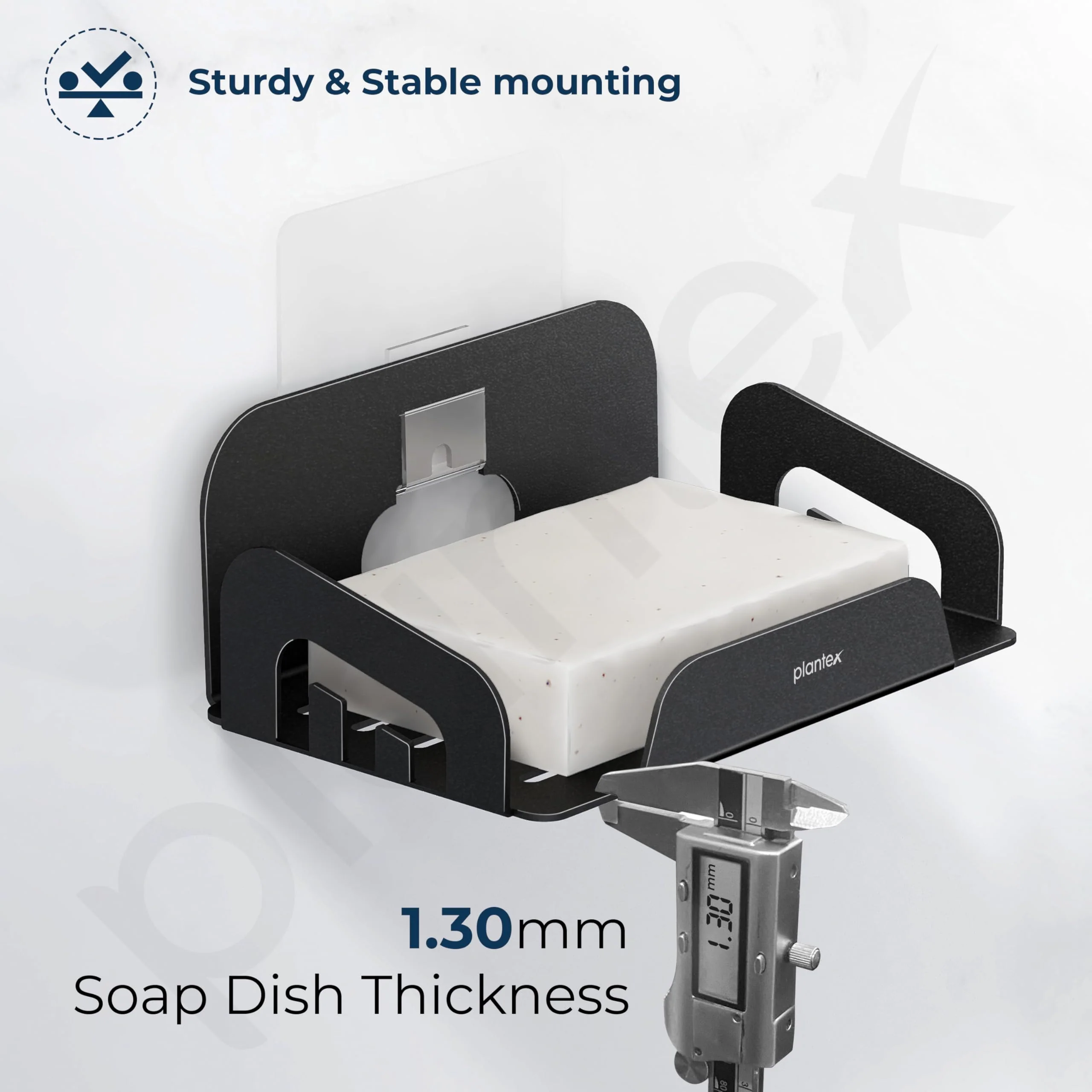 Plantex Self Adhesive Soap Dish for Bathroom/Stainless Steel Soap Holder for Washbasin/Soap Stand for Bathroom Without Drill/Bathroom Accessories - Pack of 2 (Black) - Image 7