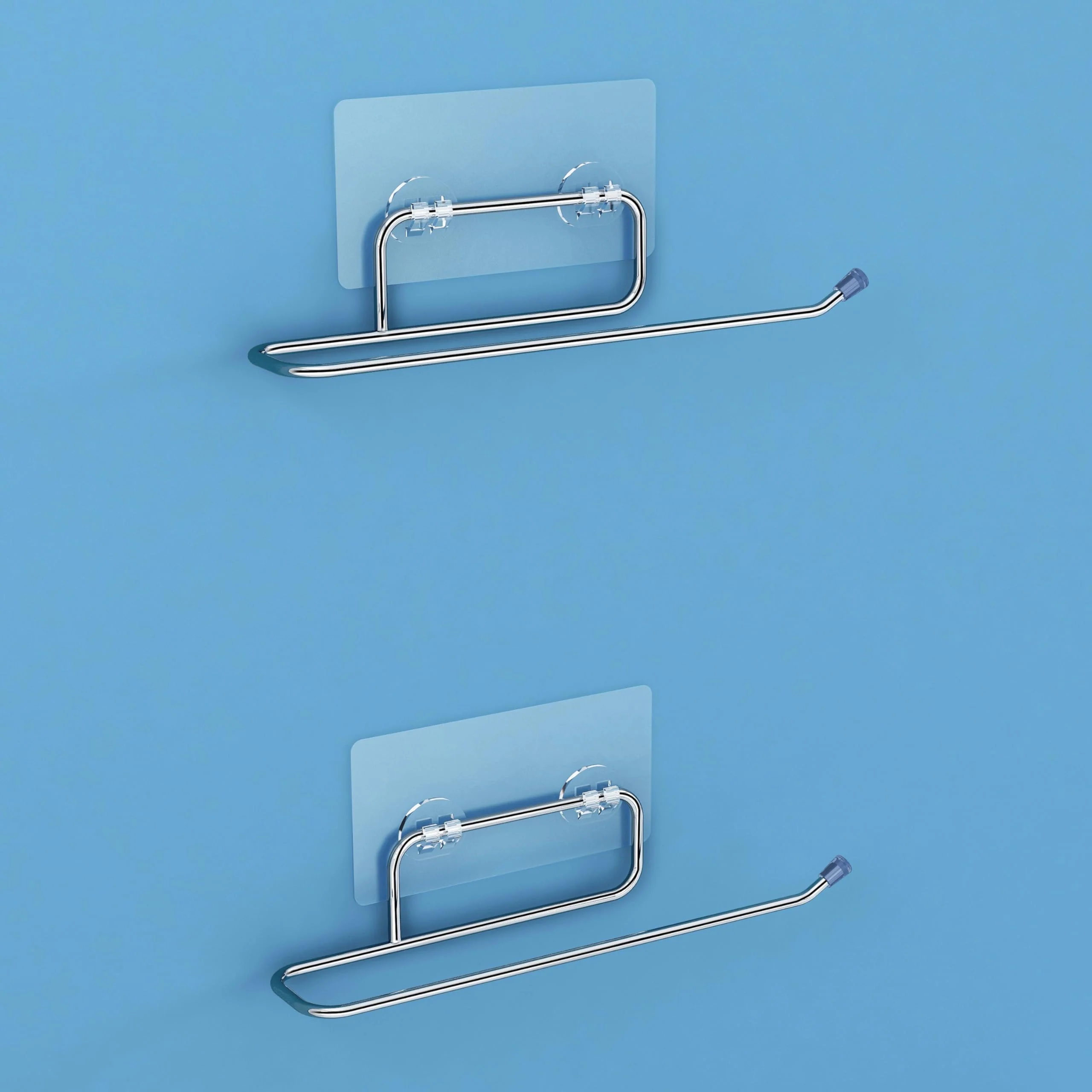 Plantex Self Adhesive Towel Ring for Wash Basin/Napkin Hanger for Bathroom/Self Adhesive Towel Hanger/Bathroom Accessories - Pack of 2 (Chrome) - Image 2