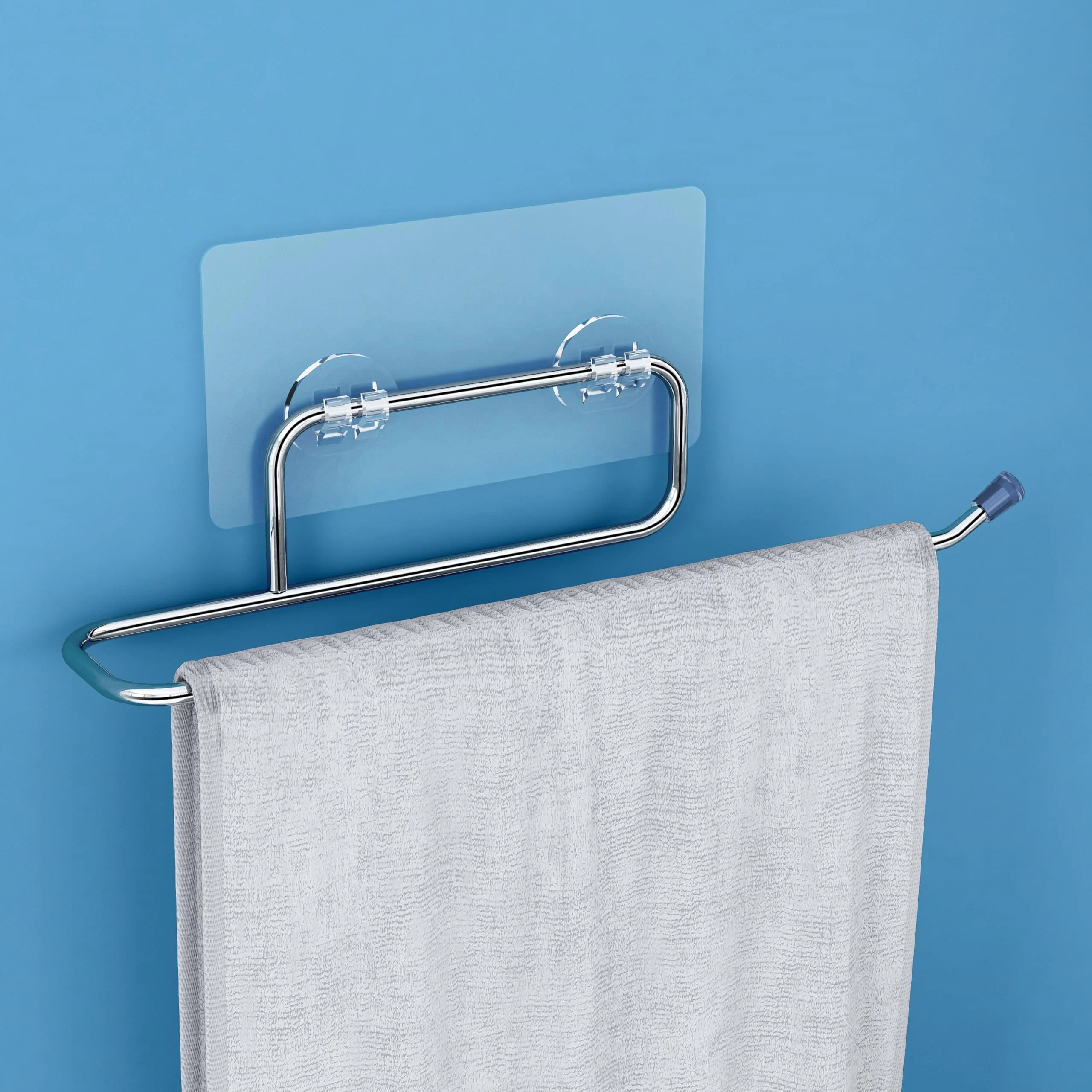 Plantex Self Adhesive Towel Ring for Wash Basin/Napkin Hanger for Bathroom/Self Adhesive Towel Hanger/Bathroom Accessories - Pack of 2 (Chrome) - Image 5