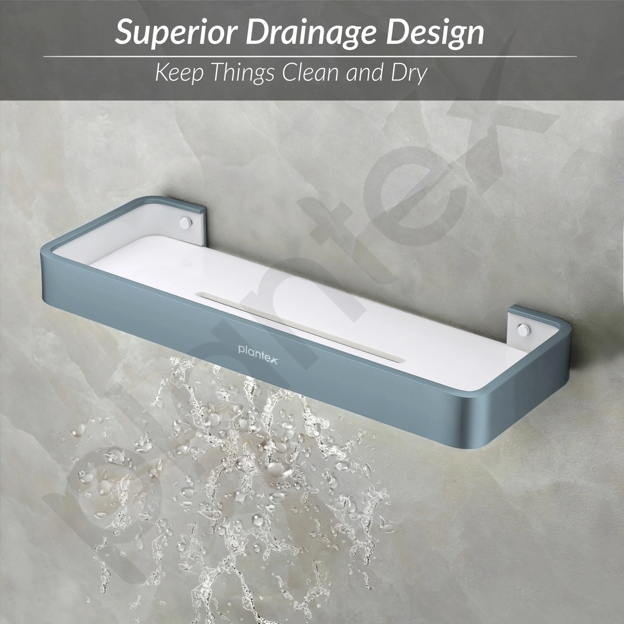 Plantex Shelf for Bathroom/Aluminium and Acrylic Multipurpose Shelf/15x5 inch Shelf for Home/Office/Hotel - Pack of 1 (Grey and Milky White) - Image 6