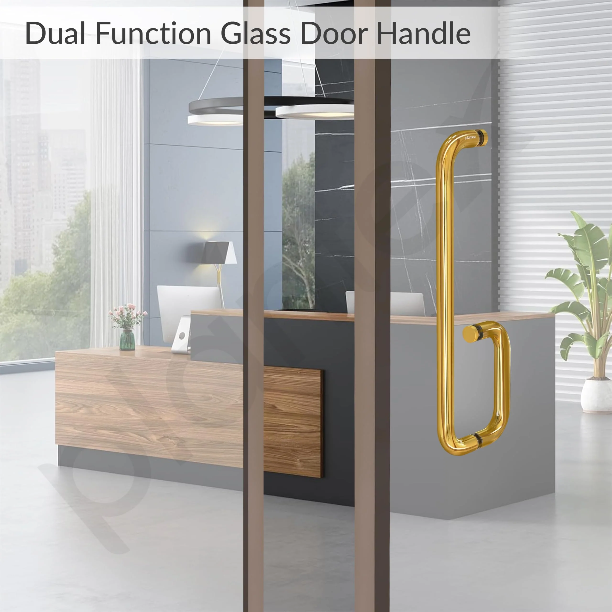 Plantex Shower Door Handle/Stainless Steel Towel Bar Combination/Towel Holder for Glass Shower Door and Bath Door Pull Handle - Pack of 1 (Brass Antique) - Image 6