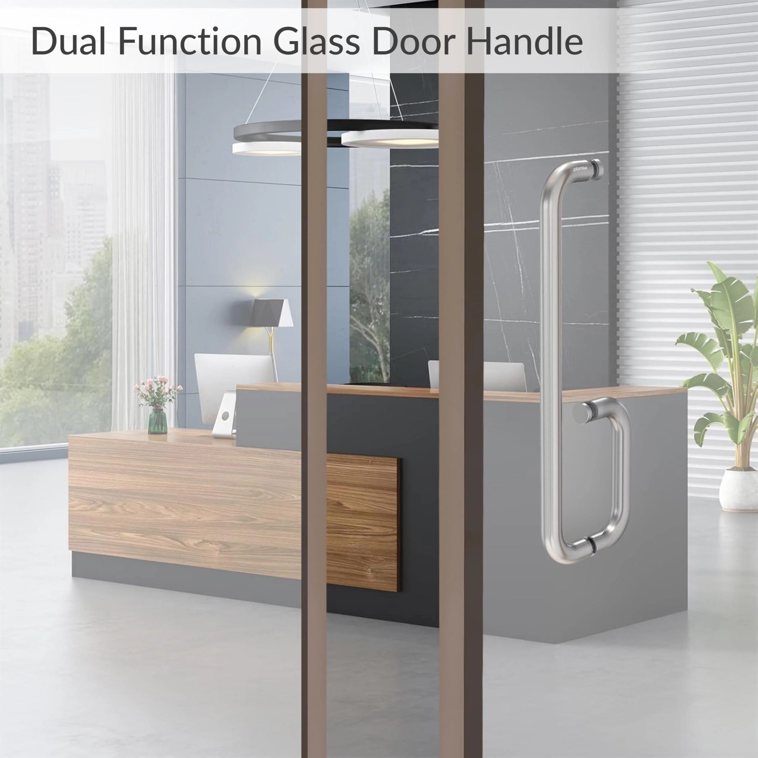 Plantex Shower Door Handle/Stainless Steel Towel Bar Combination/Towel Holder for Glass Shower Door and Bath Door Pull Handle - Pack of 1 (Satin) - Image 6