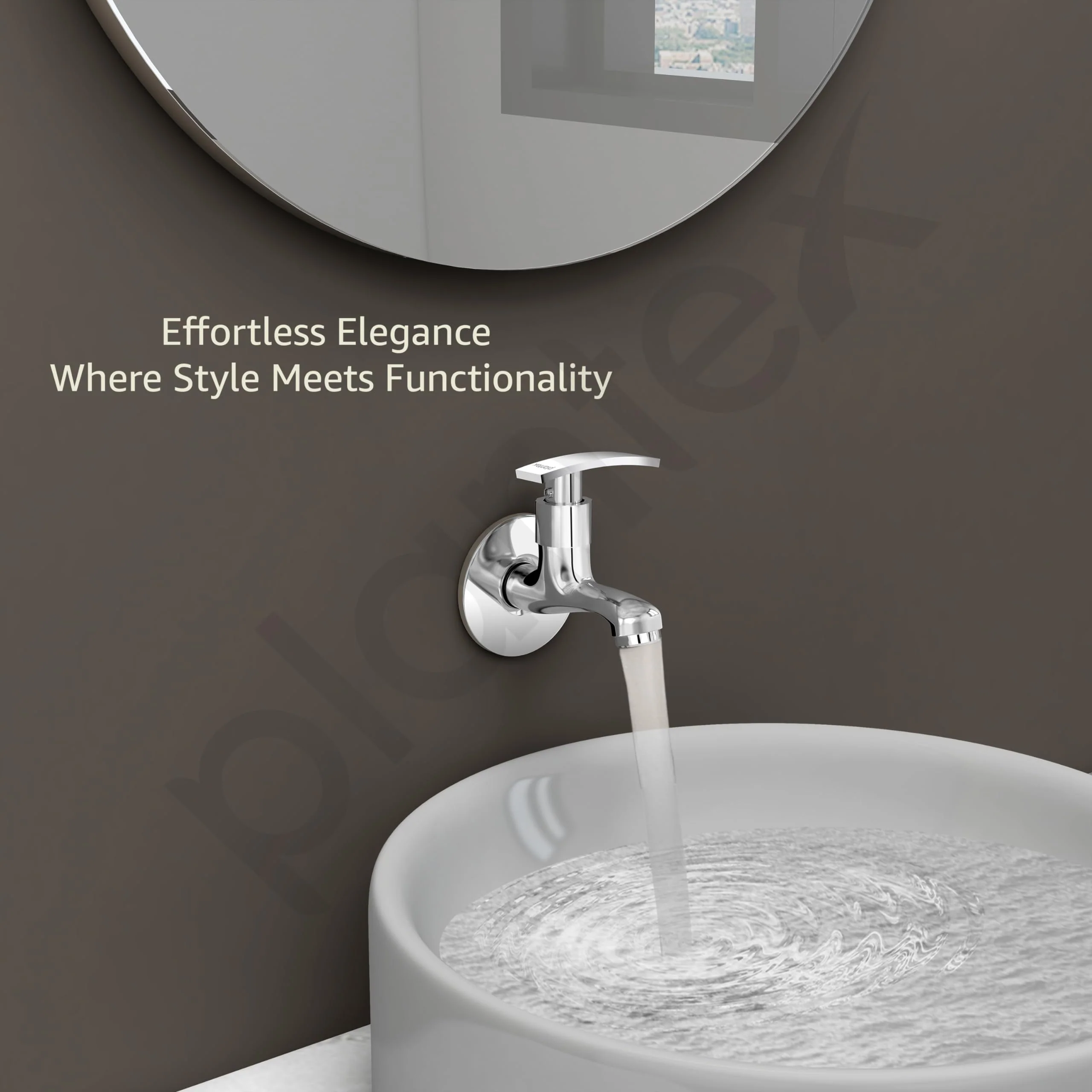 Plantex Single Lever Bib Cock Water Tap for Bathroom with Wall Flange and Teflon Tape/Wash Basin Tap for Home/Tap for Bathroom with Water Saving Aerator-(Samar-Chrome) - Image 5