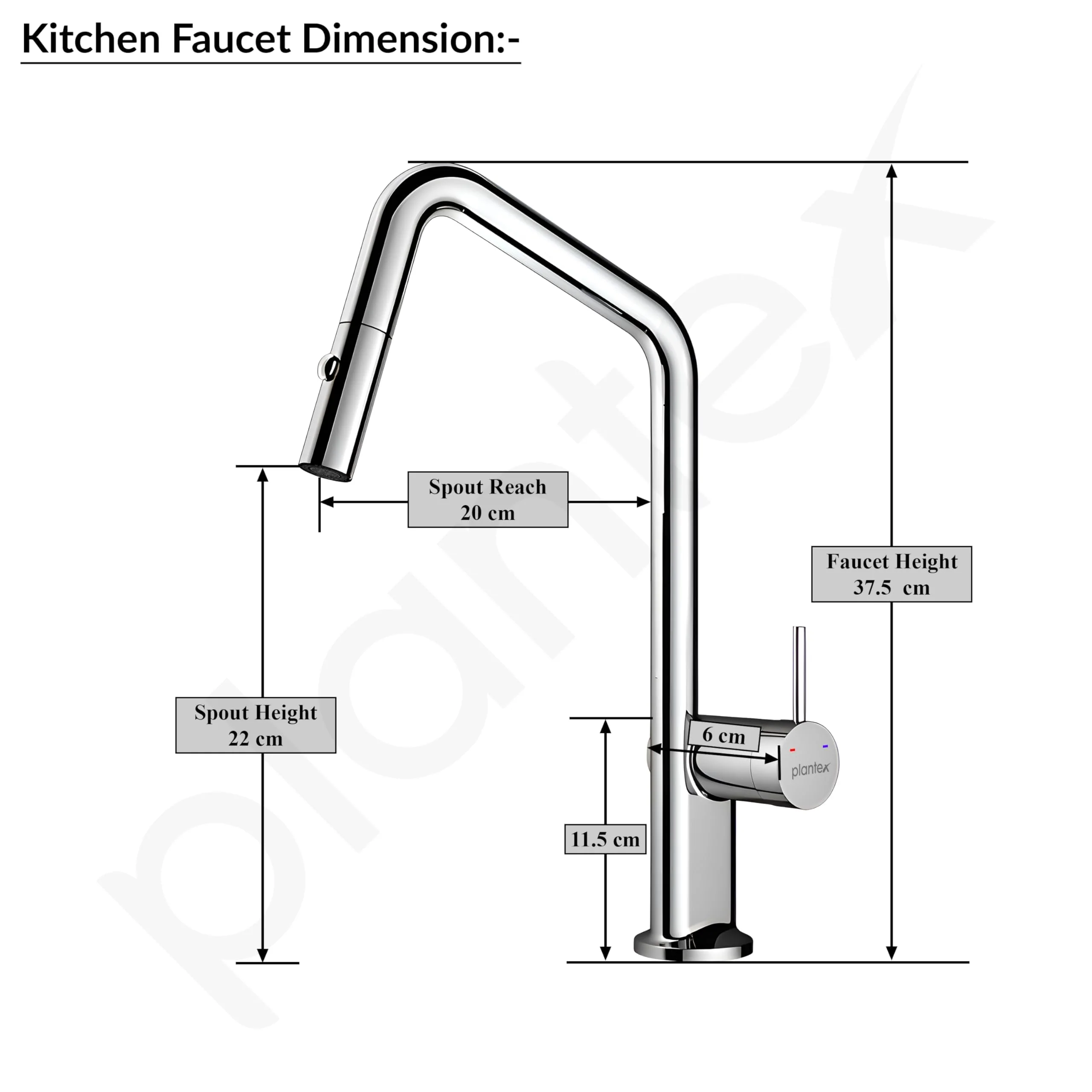 Plantex Single Lever Pull-Down Kitchen Sink Tap/Sink Mixer Tap Hot and Cold/360° Swivel Spout Faucet for Kitchen - Deck Mounted - (8991-Chrome) - Image 3